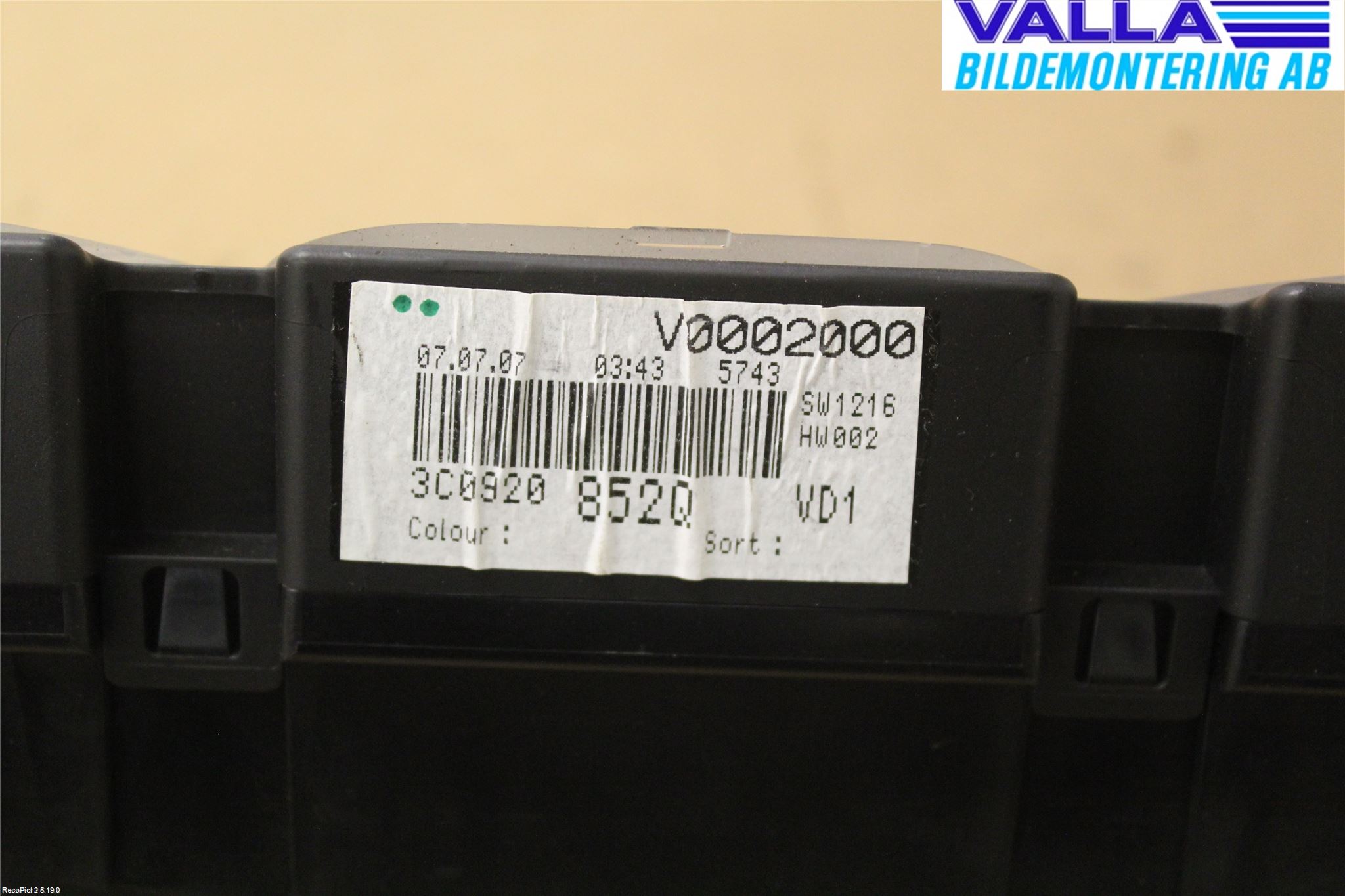 Volkswagen VW PASSAT 05-11 Instr Kombinert