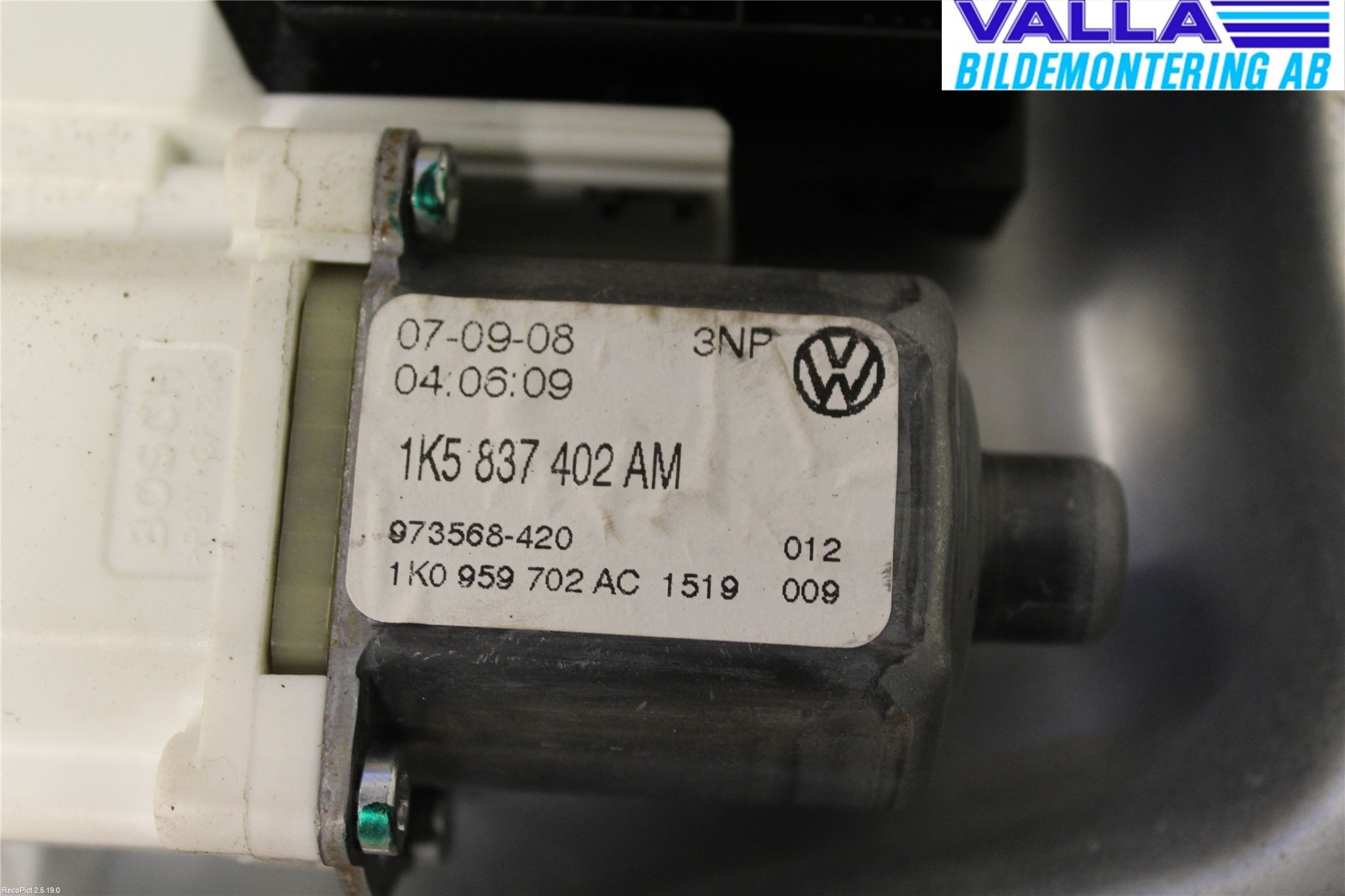 Volkswagen VW GOLF V 04-09 Vindusheis El Komp