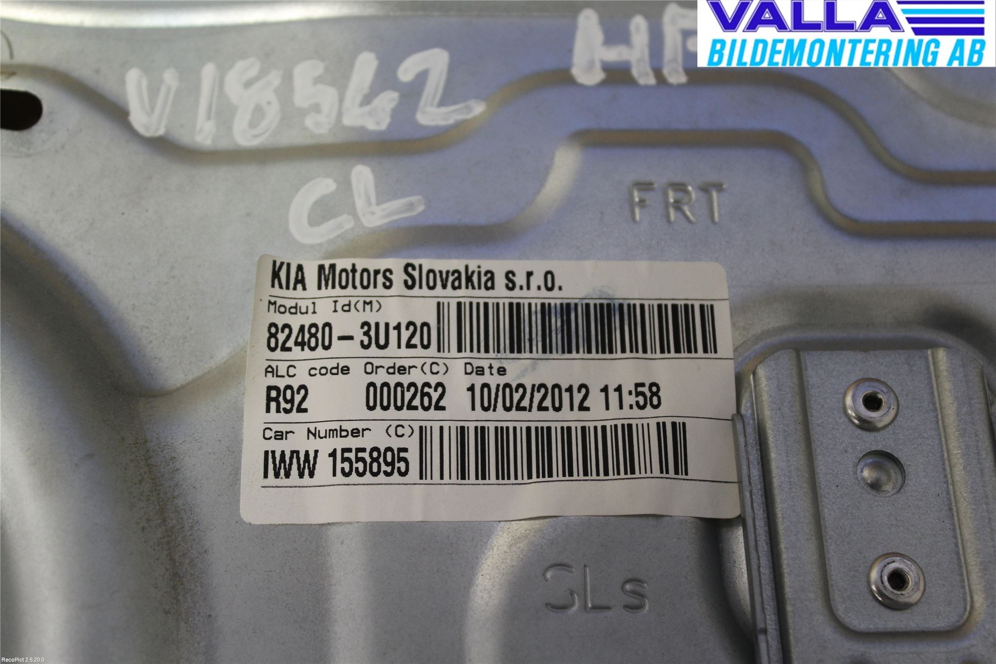 Kia SPORTAGE (SL) 11-15 Vindusheis El Komp