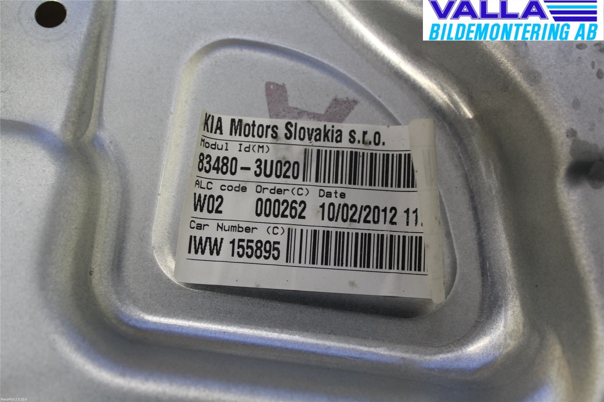 Kia SPORTAGE (SL) 11-15 Vindusheis El Komp