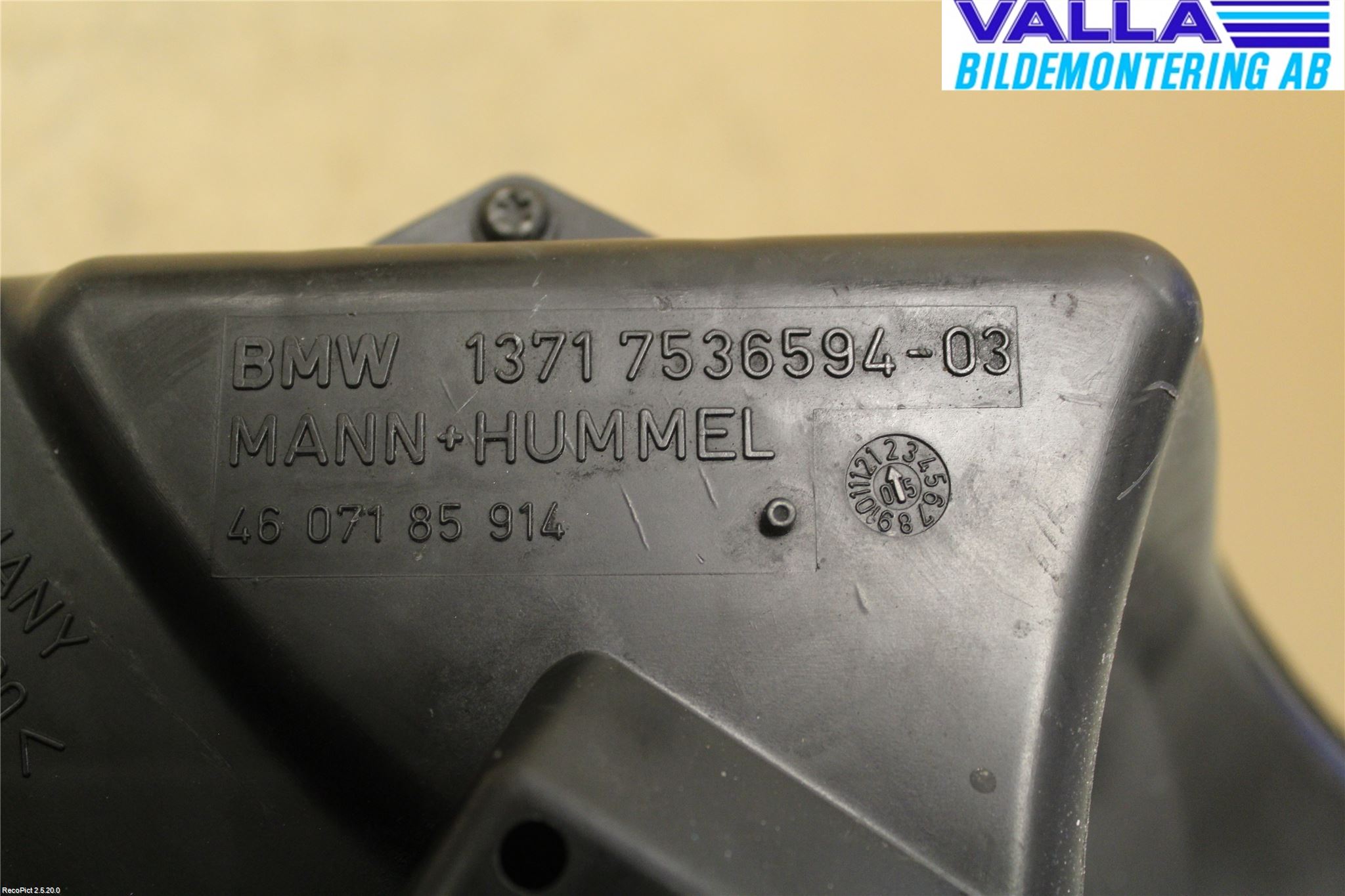 BMW 3 E90/91 SED/TOU 05-12 Luftfilter Boks