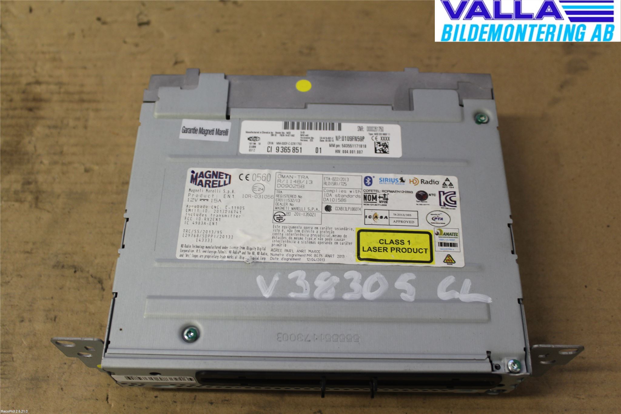 BMW 3 F30/F31/F80 12-19 Stereo Radio Med Cd
