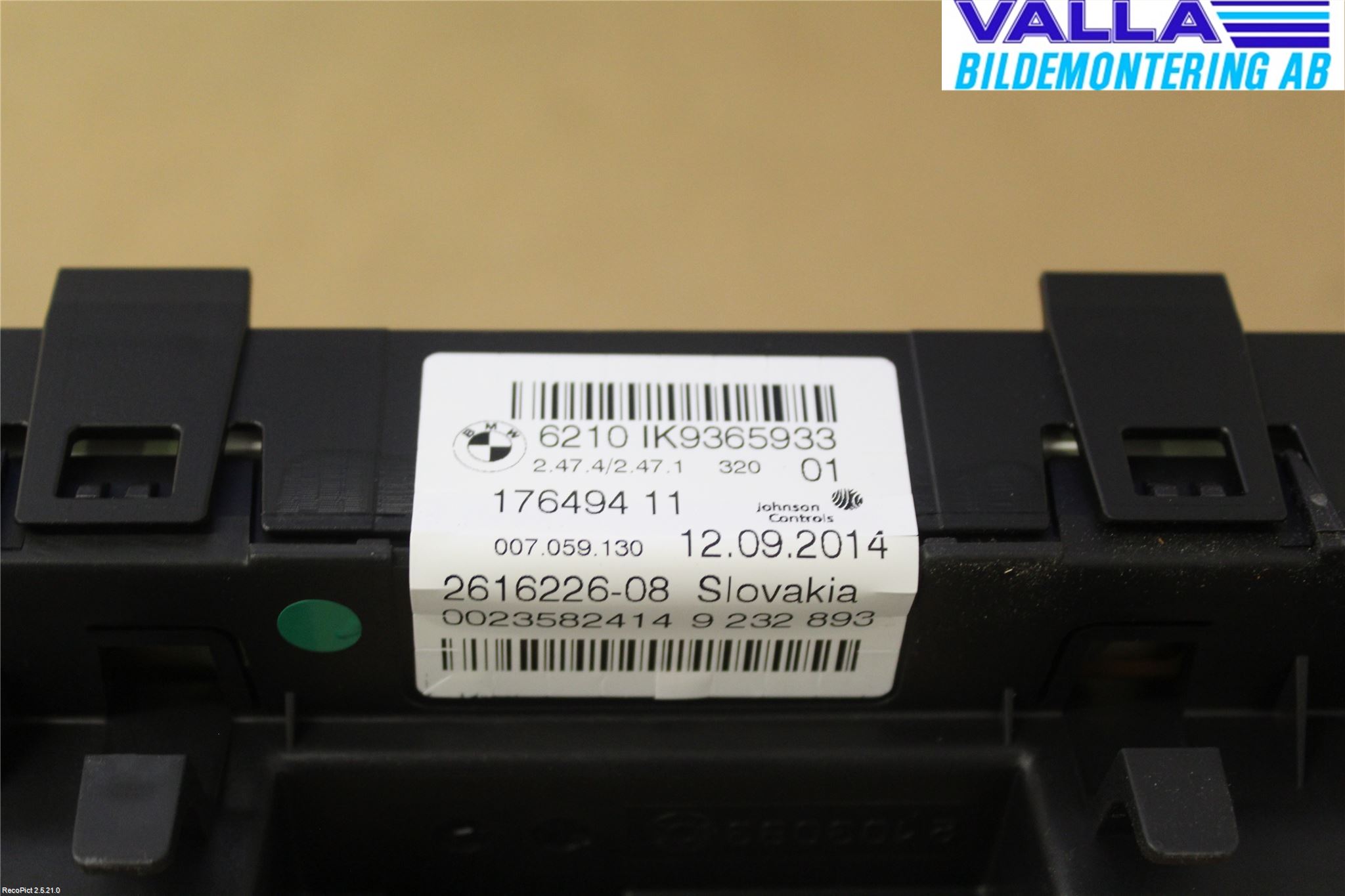 BMW 3 F30/F31/F80 12-19 Instr Kombinert