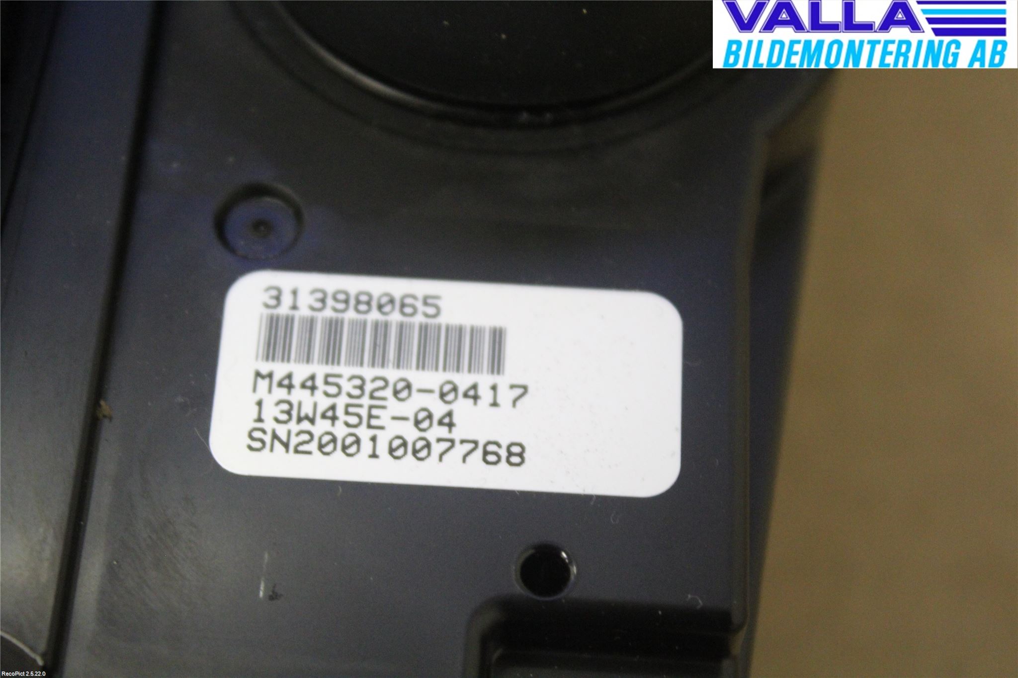 Volvo V60 14-18 Varmeapparat Panel(Regulering)