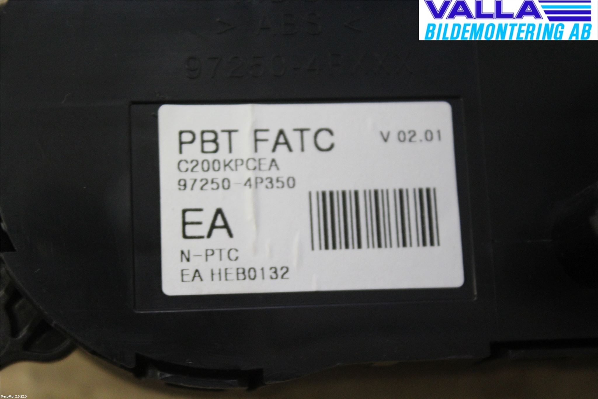 Hyundai i20 PB 09-14 Varmeapparat Panel(Regulering)