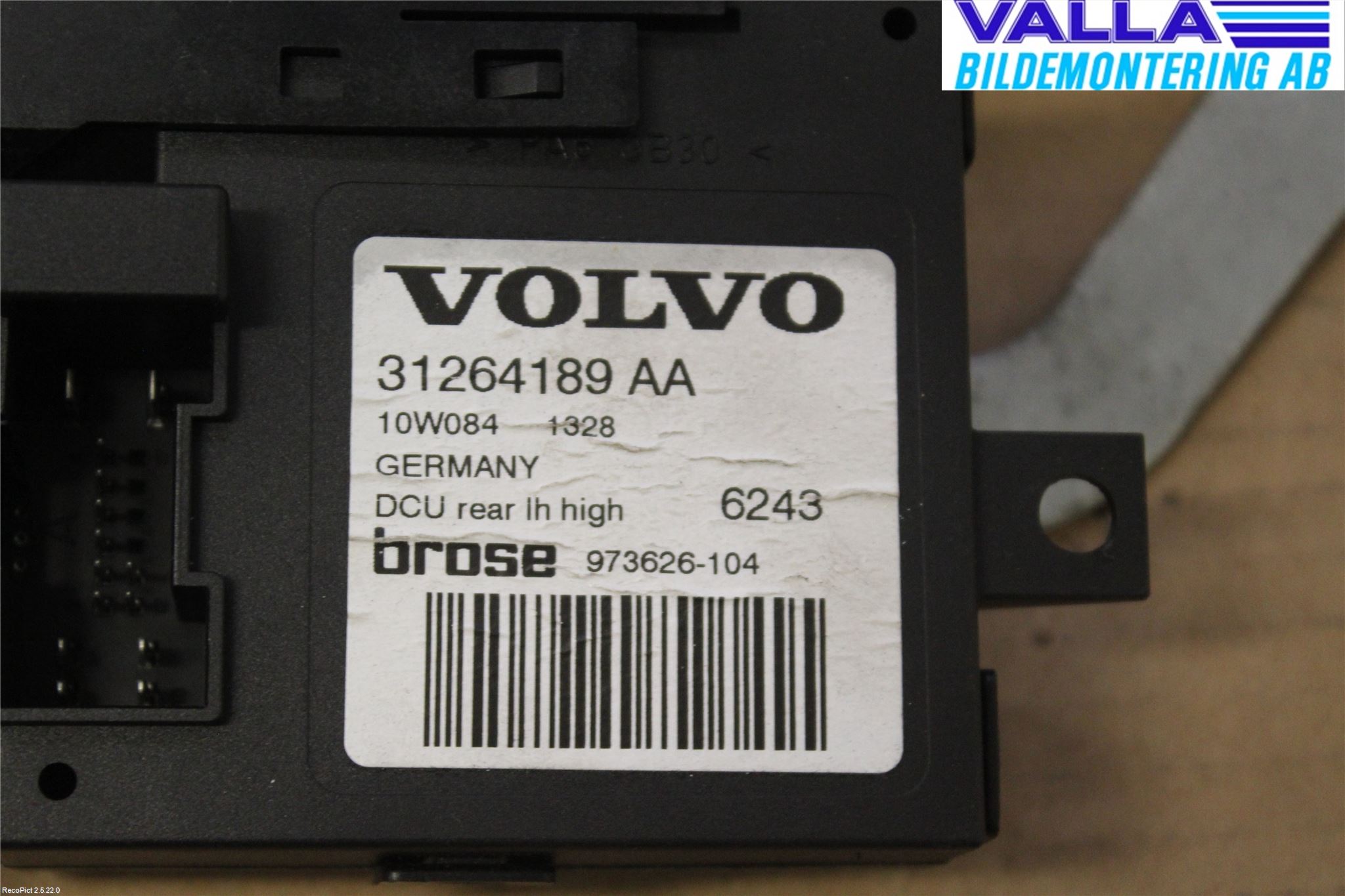 Volvo S40 08-12 Vindusheis El Komp