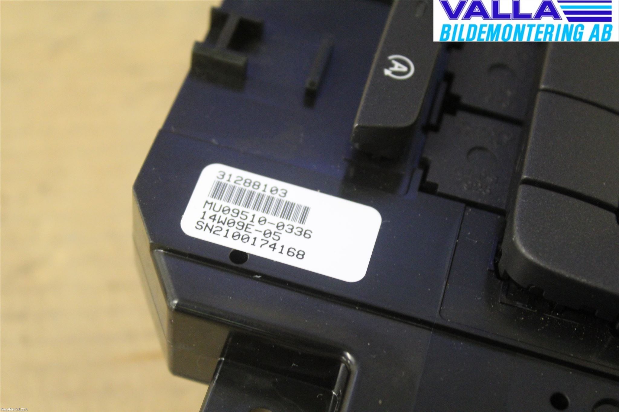 Volvo V40 12-19 Varmeapparat Panel(Regulering)