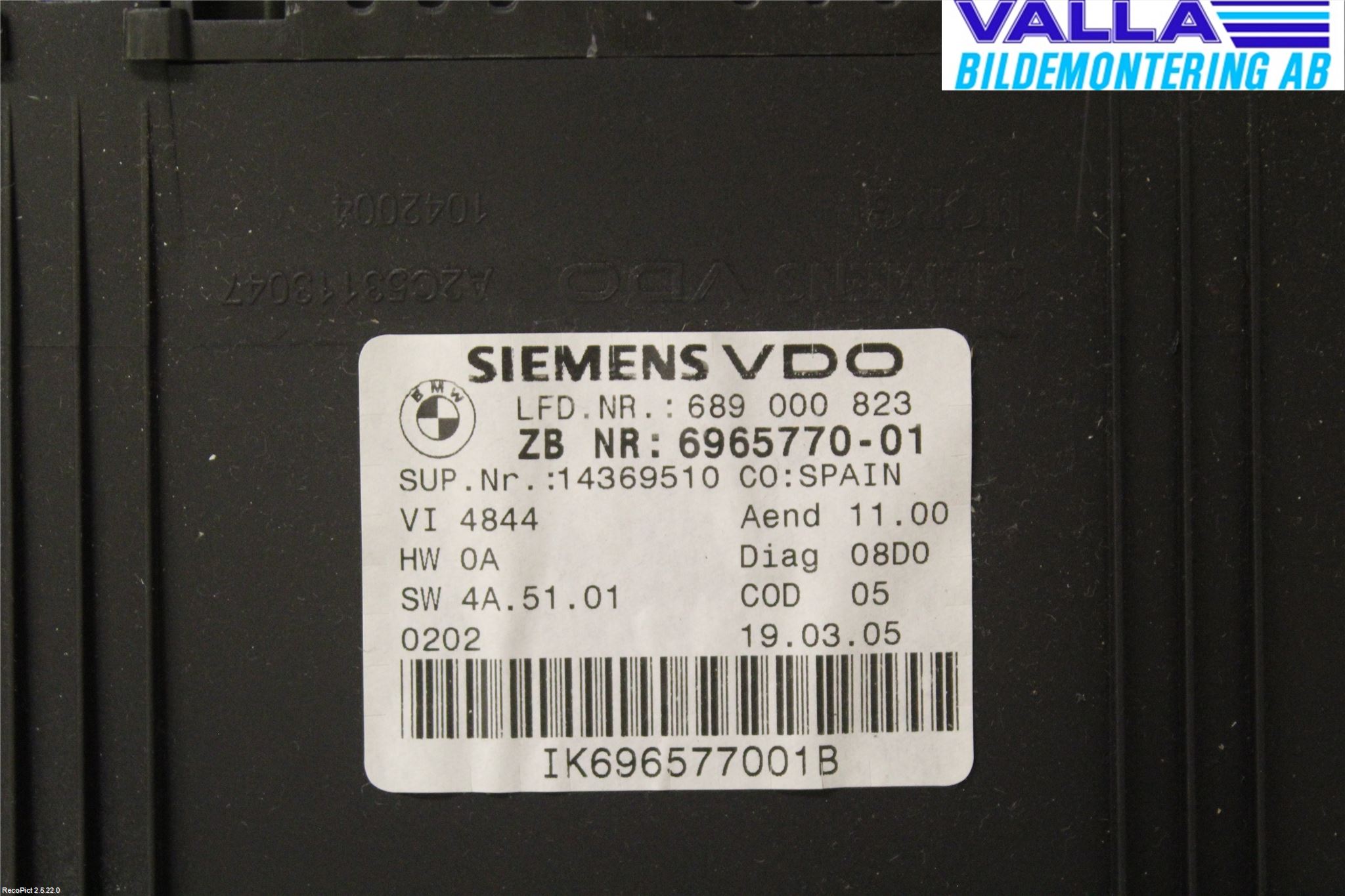 BMW 3 E90/91 SED/TOU 05-12 Instr Kombinert