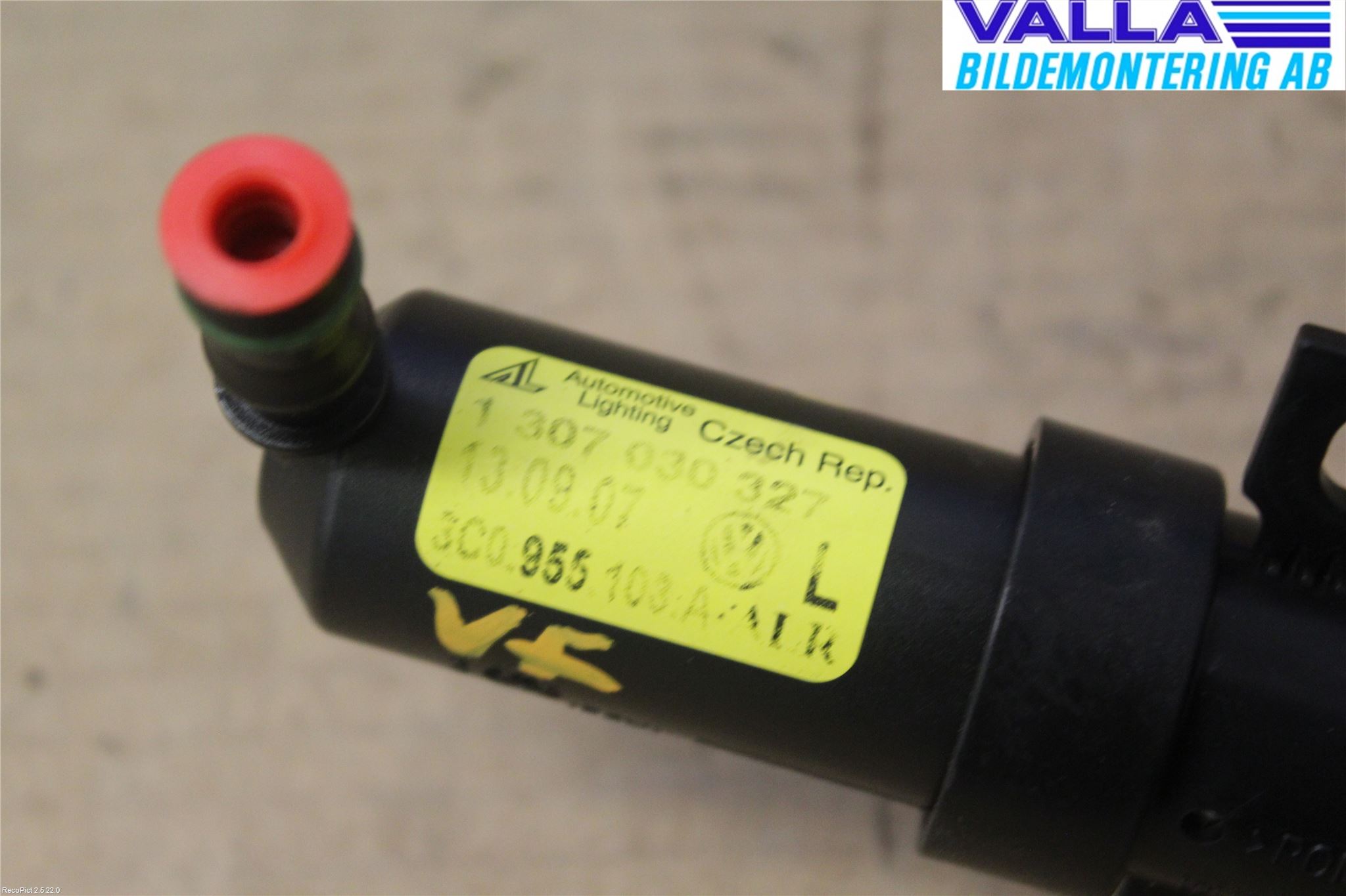 Volkswagen VW PASSAT 05-11 Spylerdyse Frontlykter