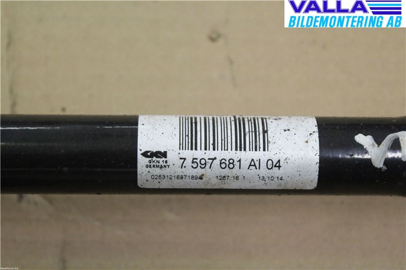 BMW 3 GT F34 13-19 Drivaksel Bak Kompl Venstre
