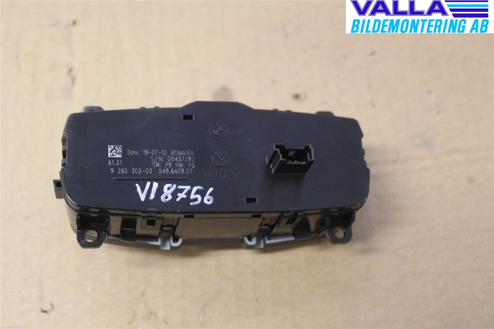 BMW 1 F20/F21 11-19 Bryter Hovedlys