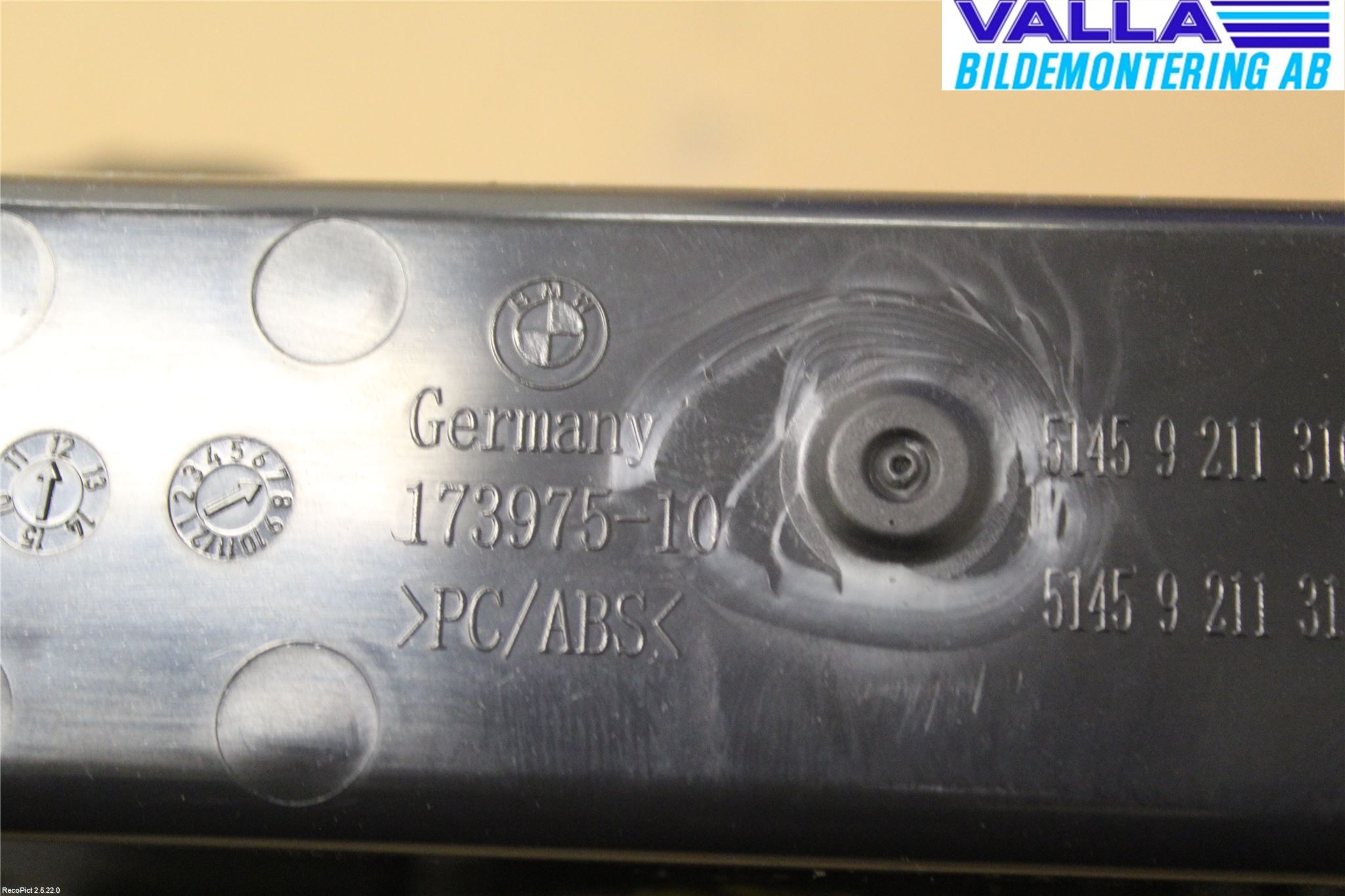 BMW 1 F20/F21 11-19 Innr Oppbevaringsrom