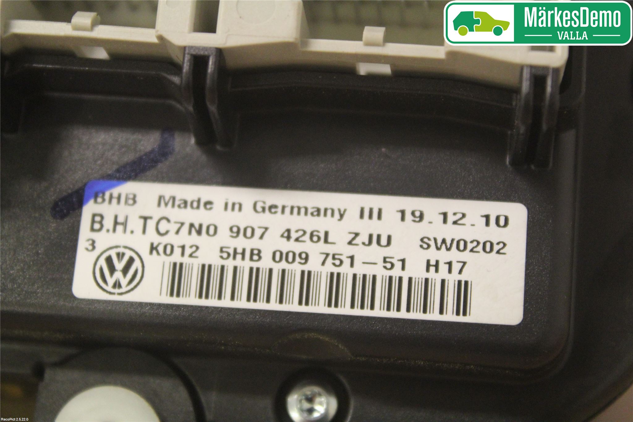 Volkswagen VW GOLF VI 09-13 Varmeapparat Panel(Regulering)