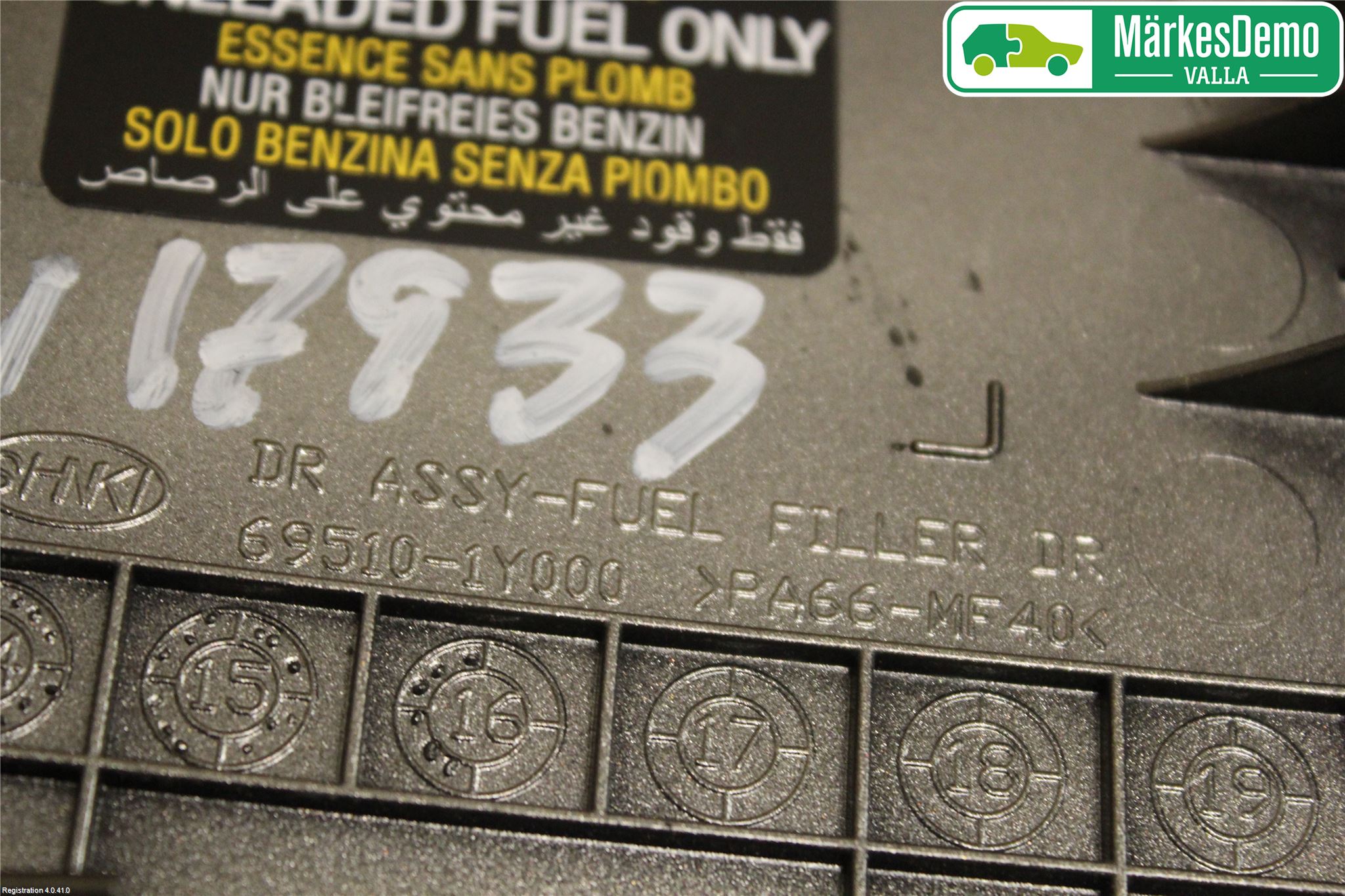 Kia PICANTO 12-17 Drivstoff Tankluke