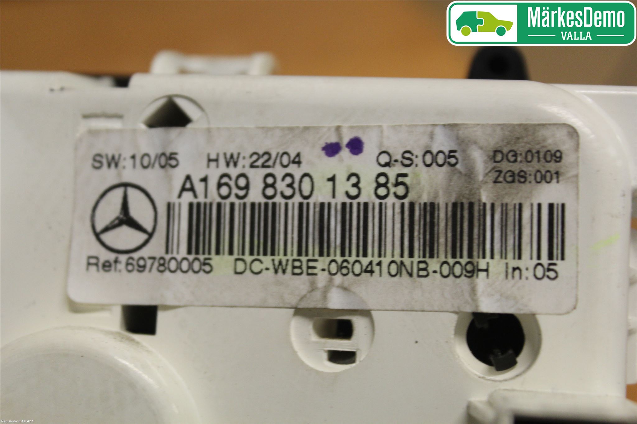 Mercedes-Benz MB A-KLASS (W169) 04-12 Varme Ac Betjening-Display