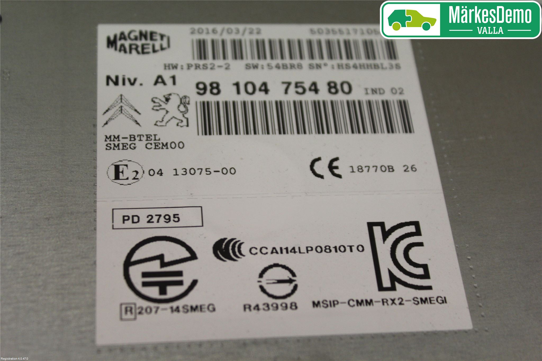 Peugeot 508 11-18 Stereo Radio Med Cd