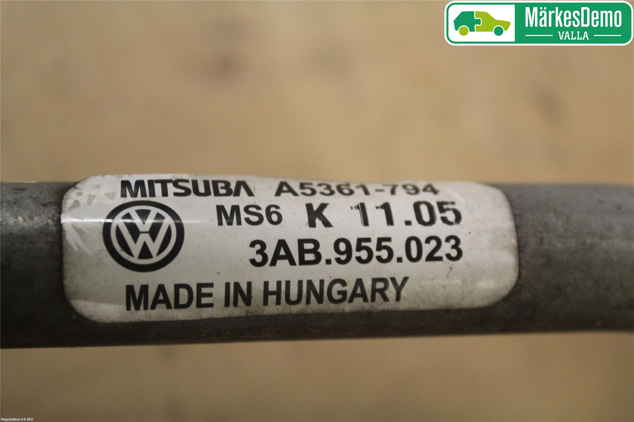 Volkswagen VW PASSAT 11-14 Viskeroverføring Frontrute