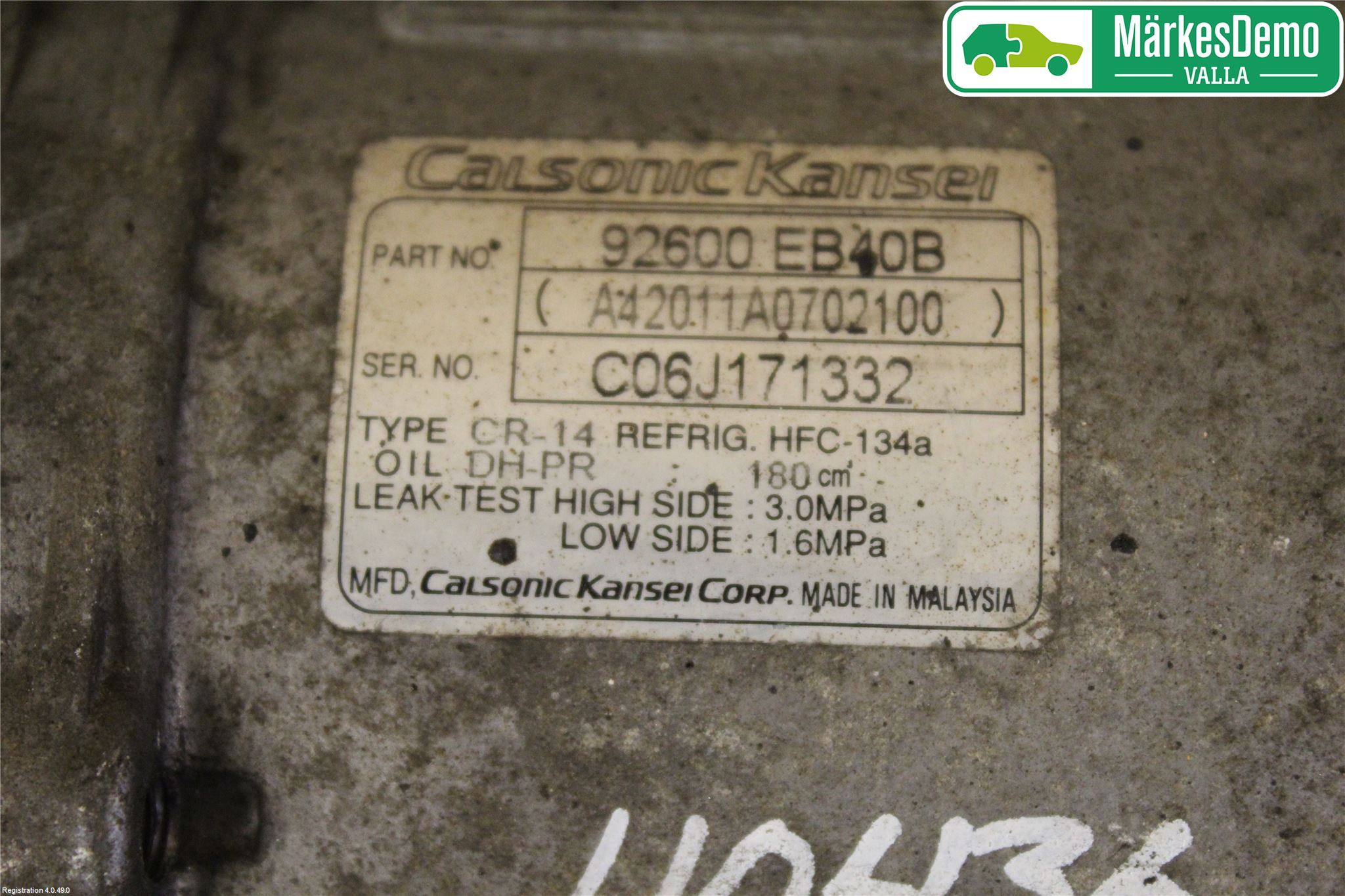 Nissan NAVARA 05-16 Varme Ac Kompressor