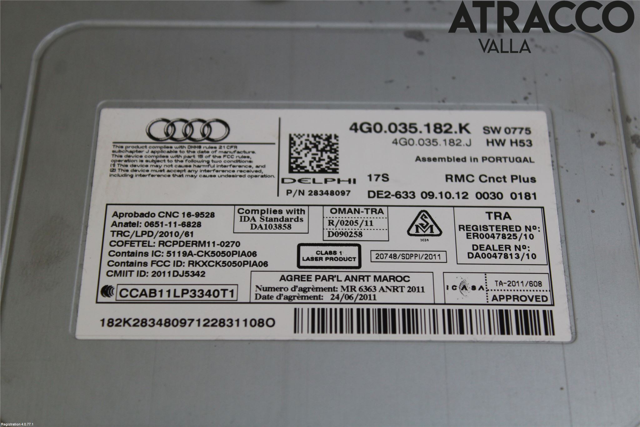 Audi A6/S6 4G 11-18 Stereo Radio Med Cd