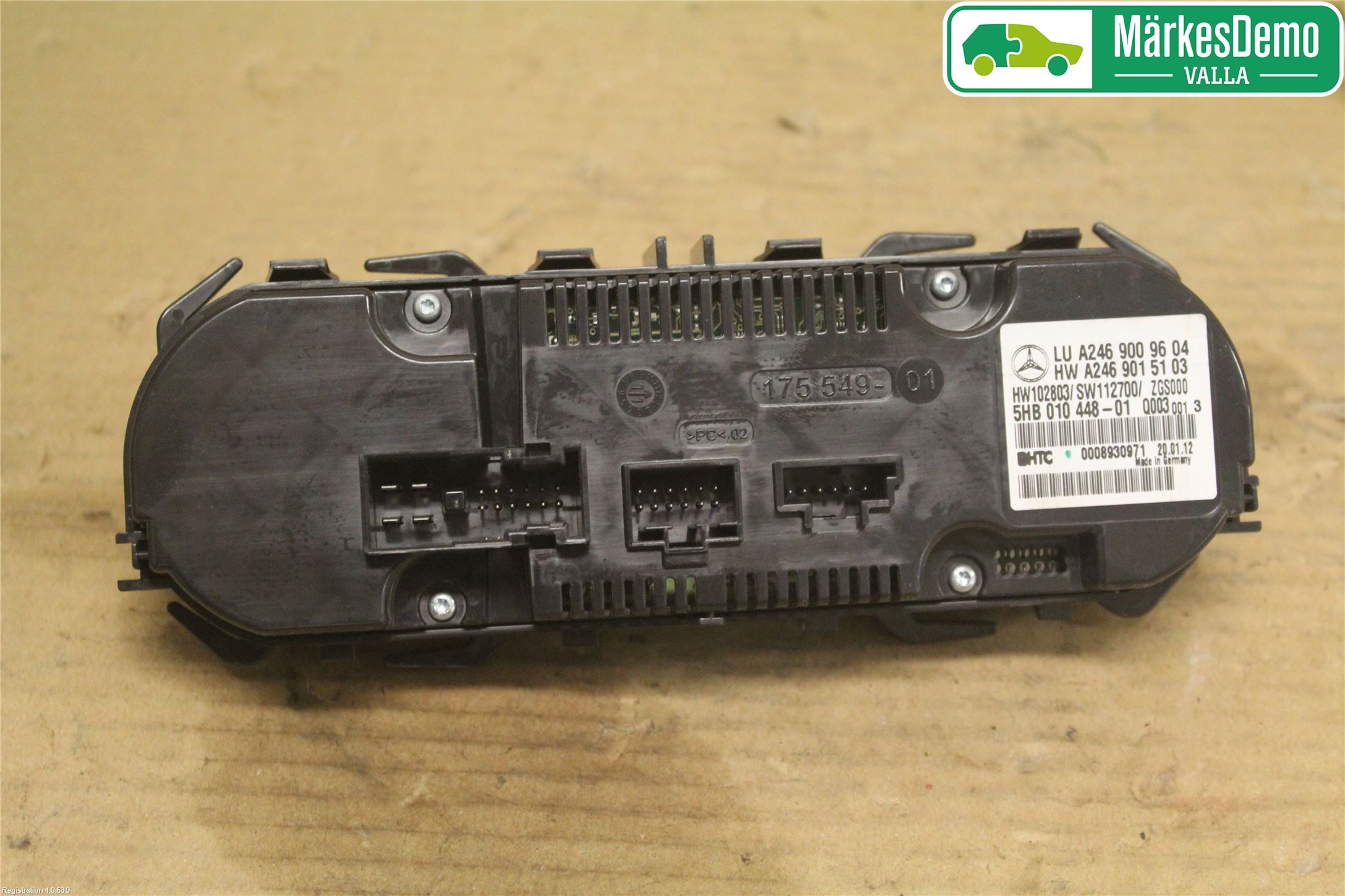 Mercedes-Benz MB B-KLASS (W246/W242) 12-19 Varmeapparat Panel(Regulering)