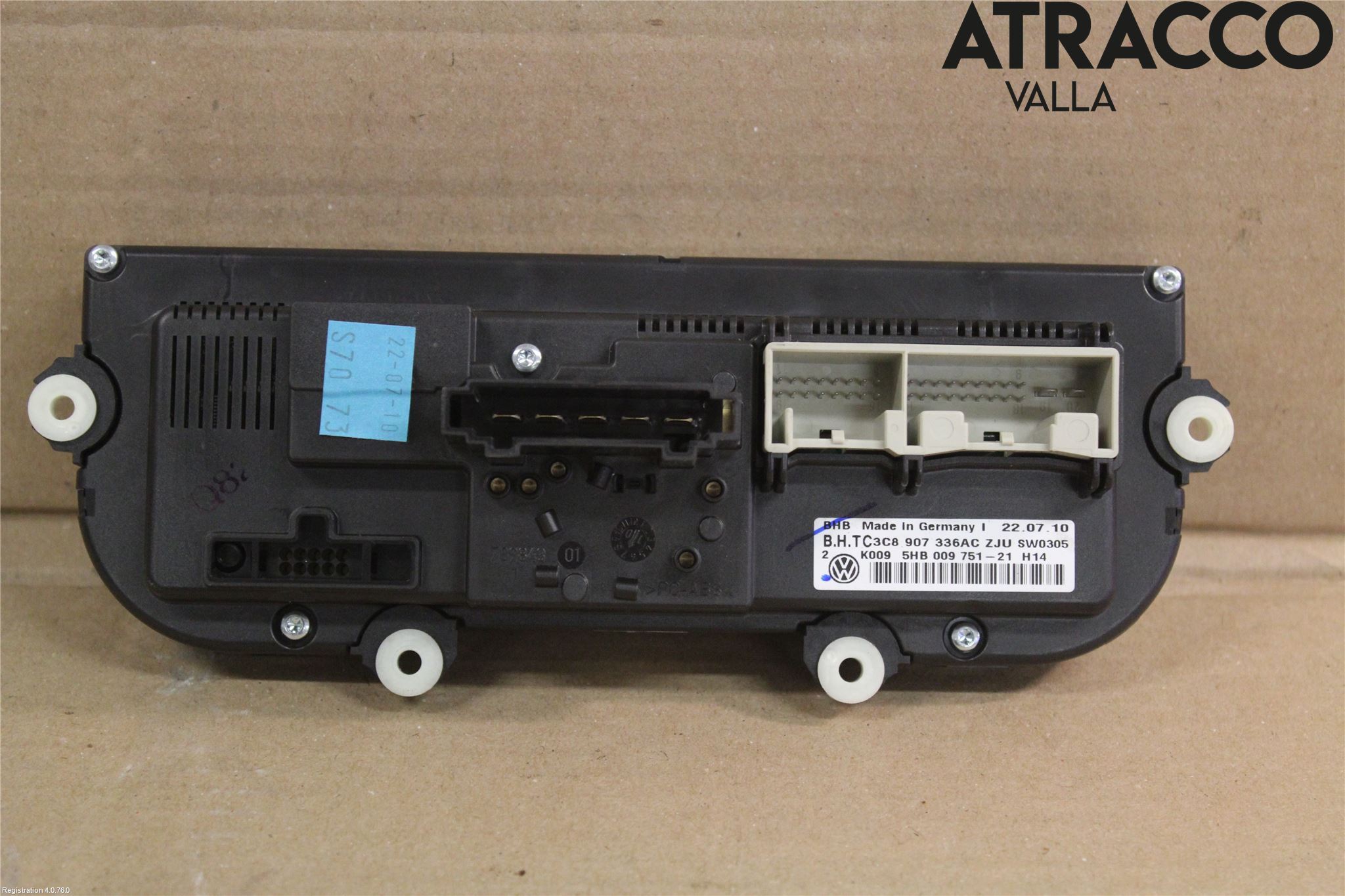 Volkswagen VW GOLF VI 09-13 Varme Ac Betjening-Display