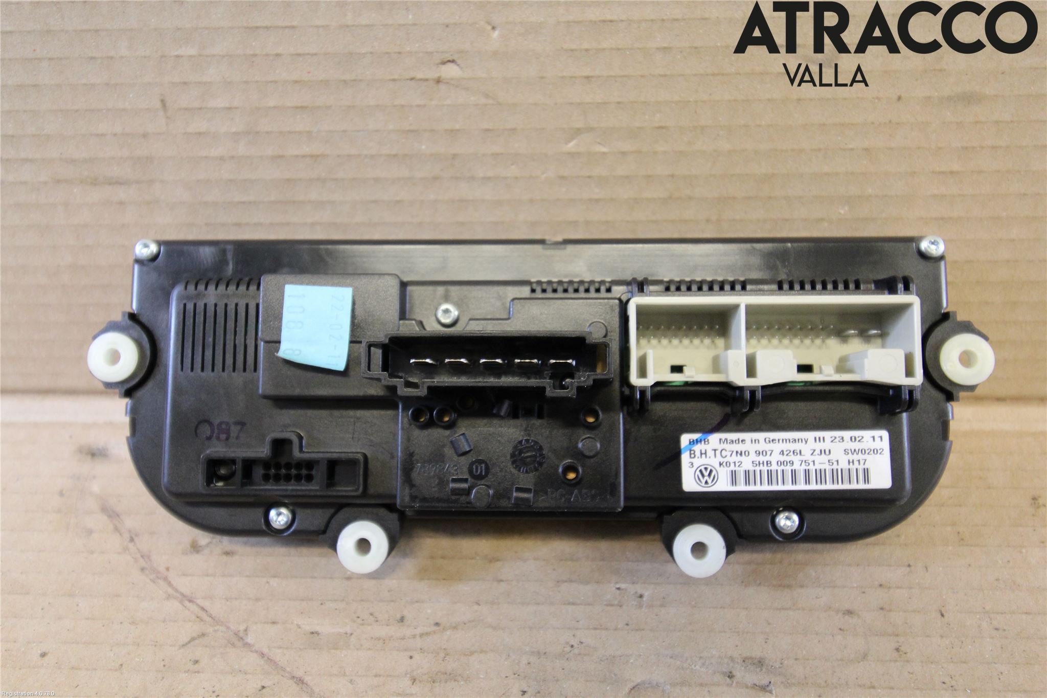 Volkswagen VW GOLF VI 09-13 Varme Ac Betjening-Display