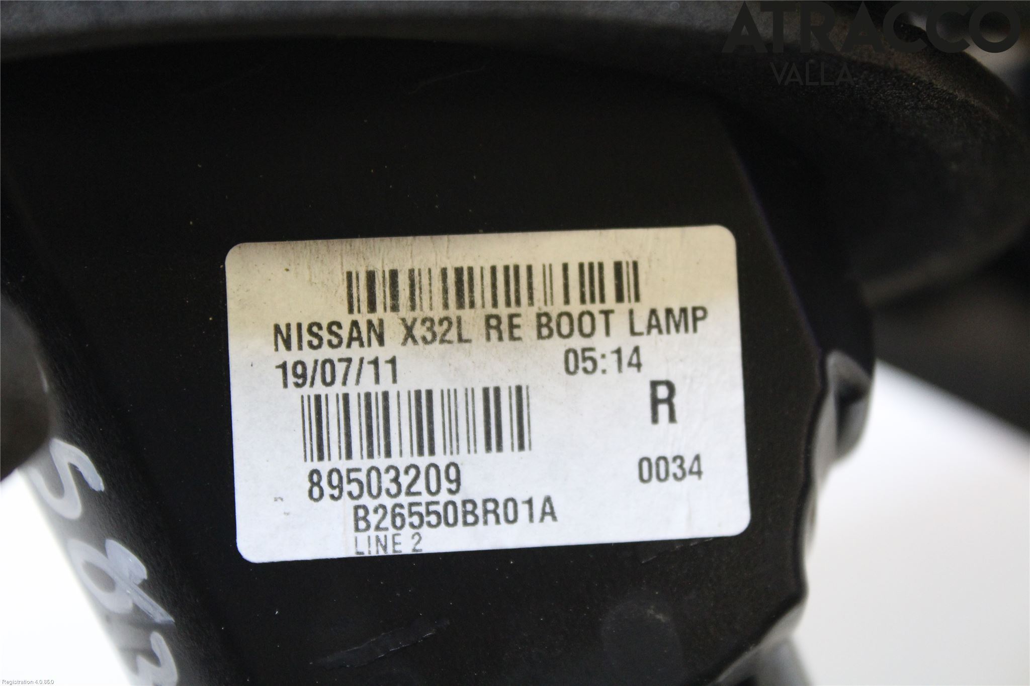Nissan QASHQAI 10-14 Baklykt Høyre  På Luke(Indre)