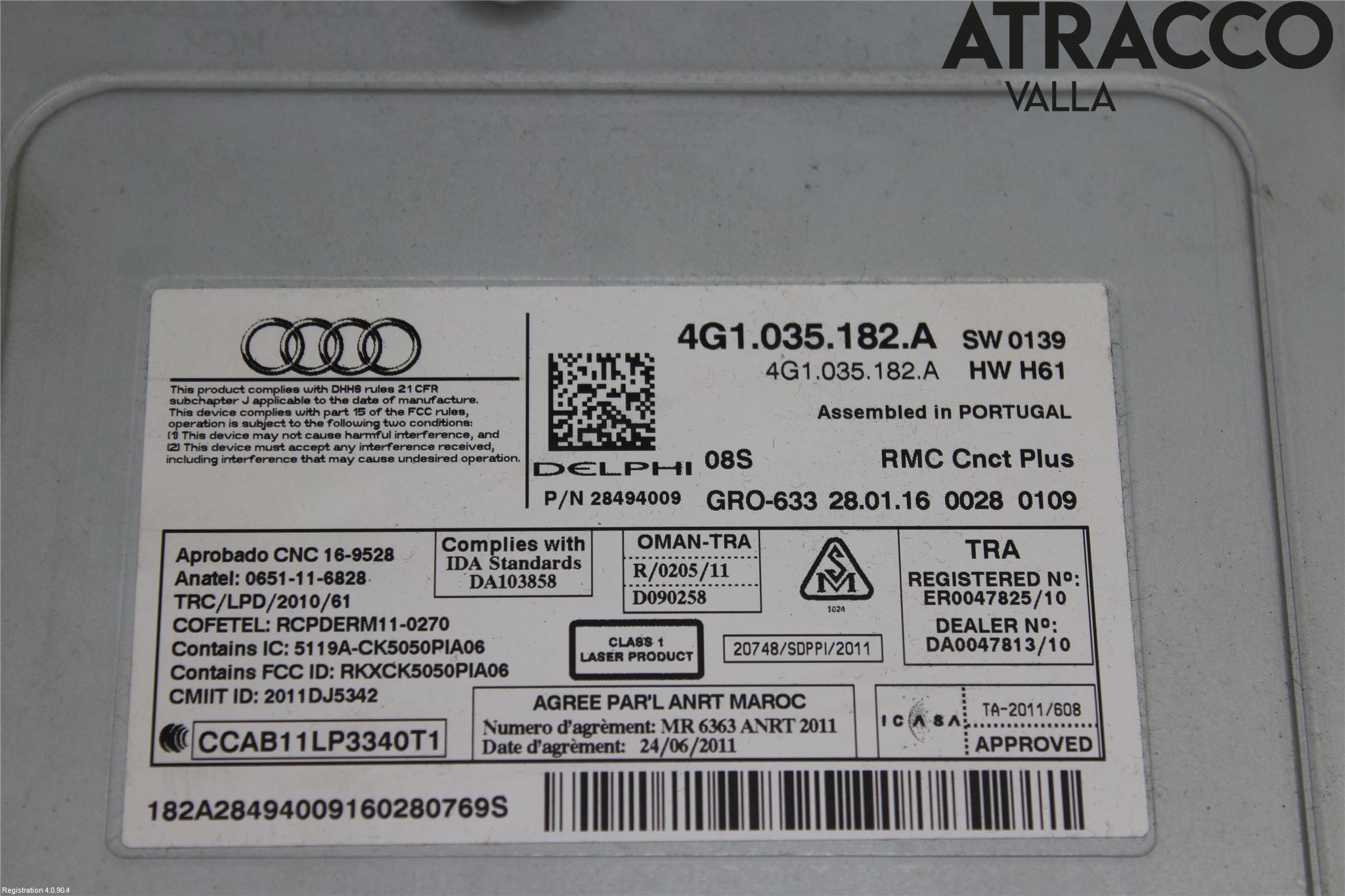 Audi A6/S6 4G 11-18 Stereo Radio Med Cd