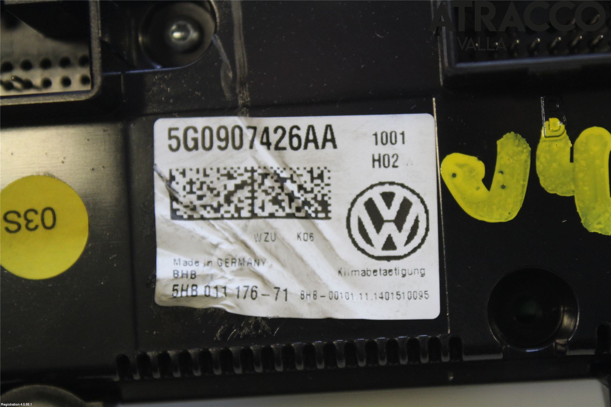 Volkswagen VW GOLF / E-GOLF VII 13-20 Varme Ac Betjening-Display