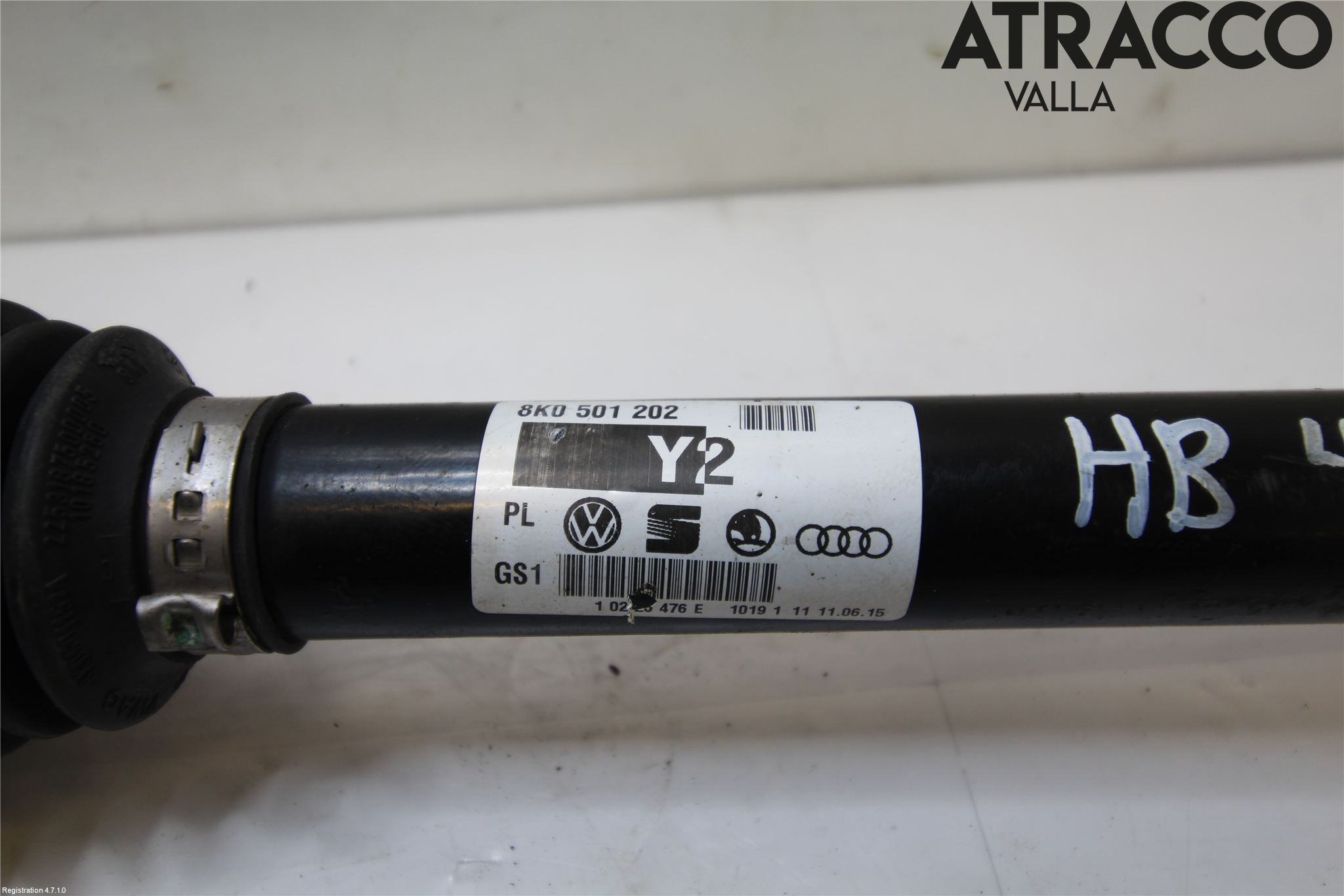 Audi A4 12-15 Drivaksel Bak Kompl Høyre