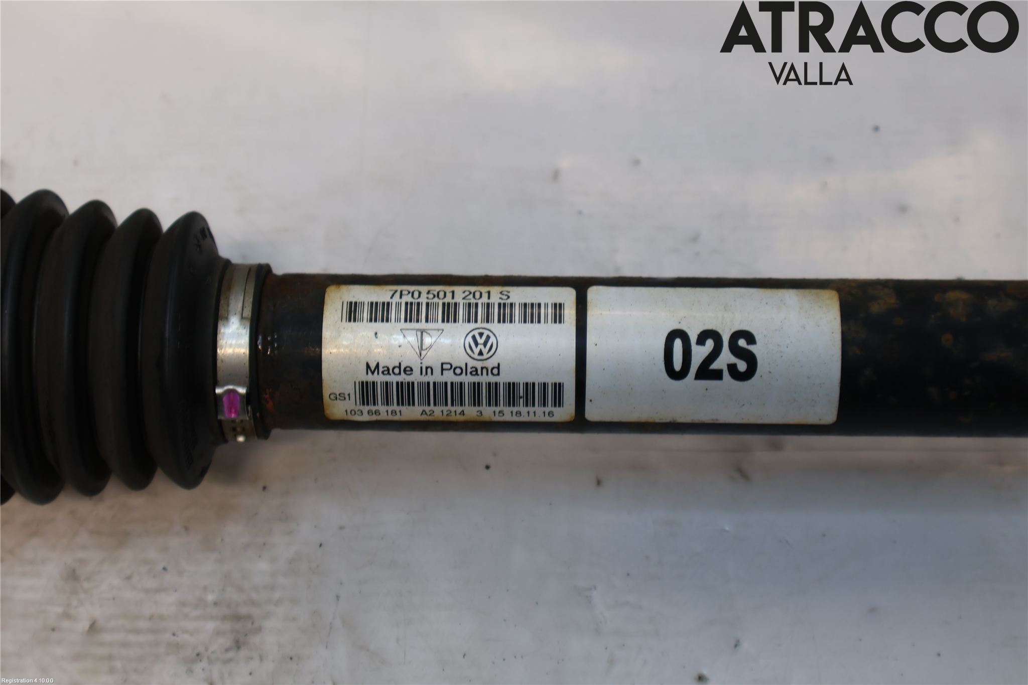 Volkswagen VW TOUAREG 7P 11-18 Drivaksel Bak Kompl  V = H