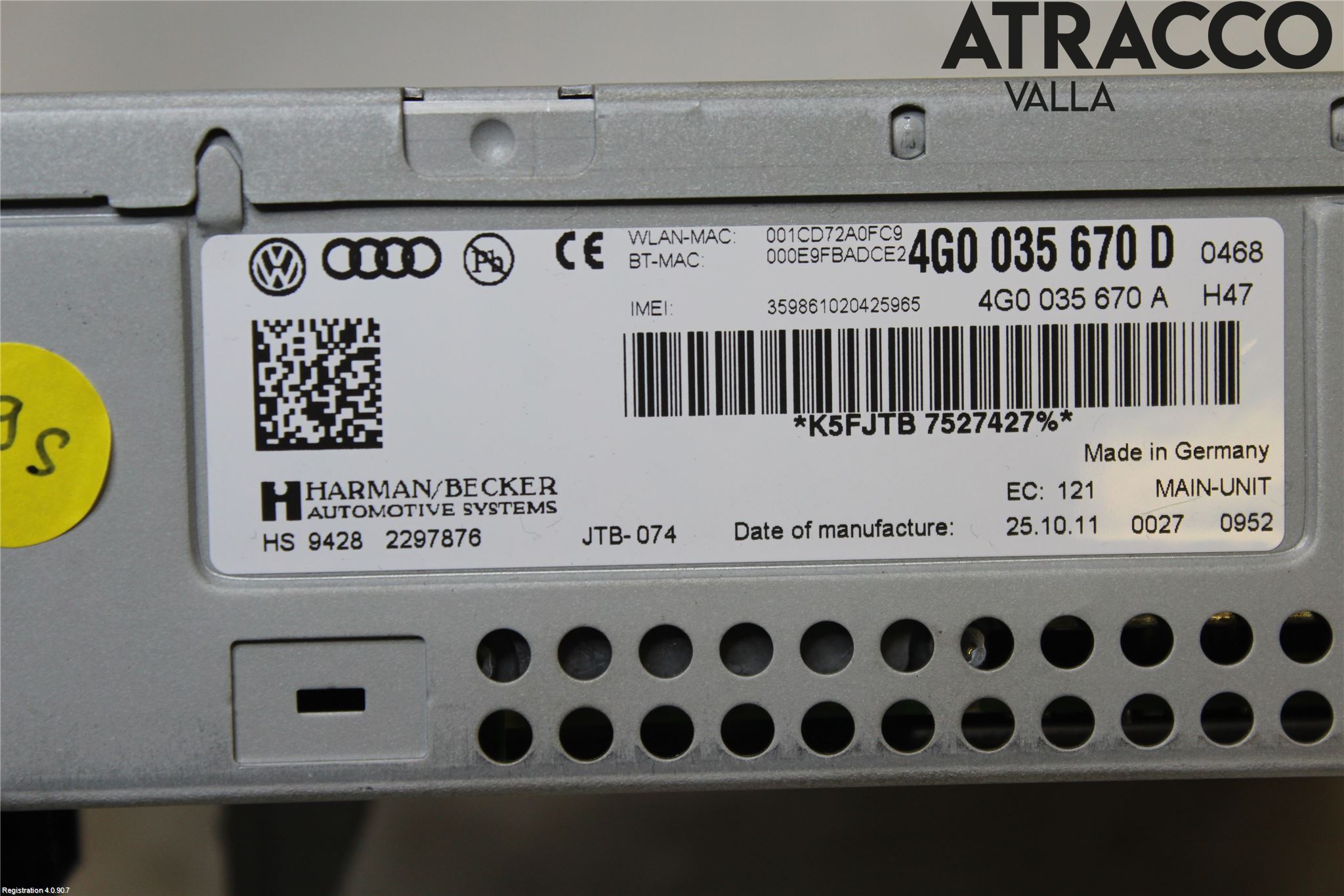 Audi A6/S6 4G 11-18 Stereo Radio Med Cd