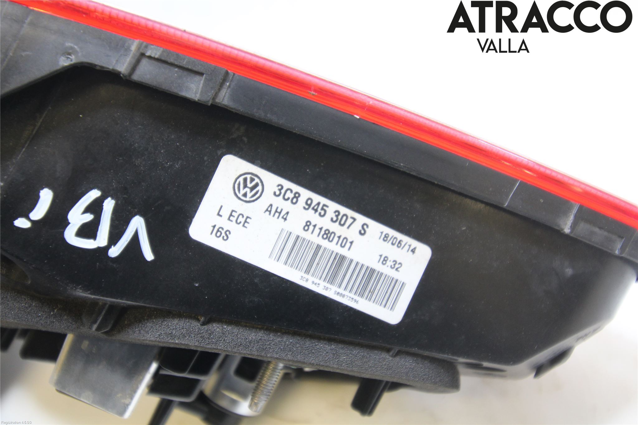 Volkswagen VW PASSAT CC 08-16 Baklykt Venstre  På Luke(Indre