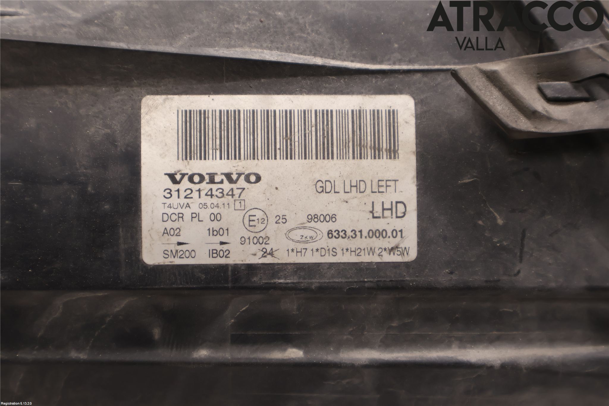 Volvo XC70 08-13 Frontlykt Venstre