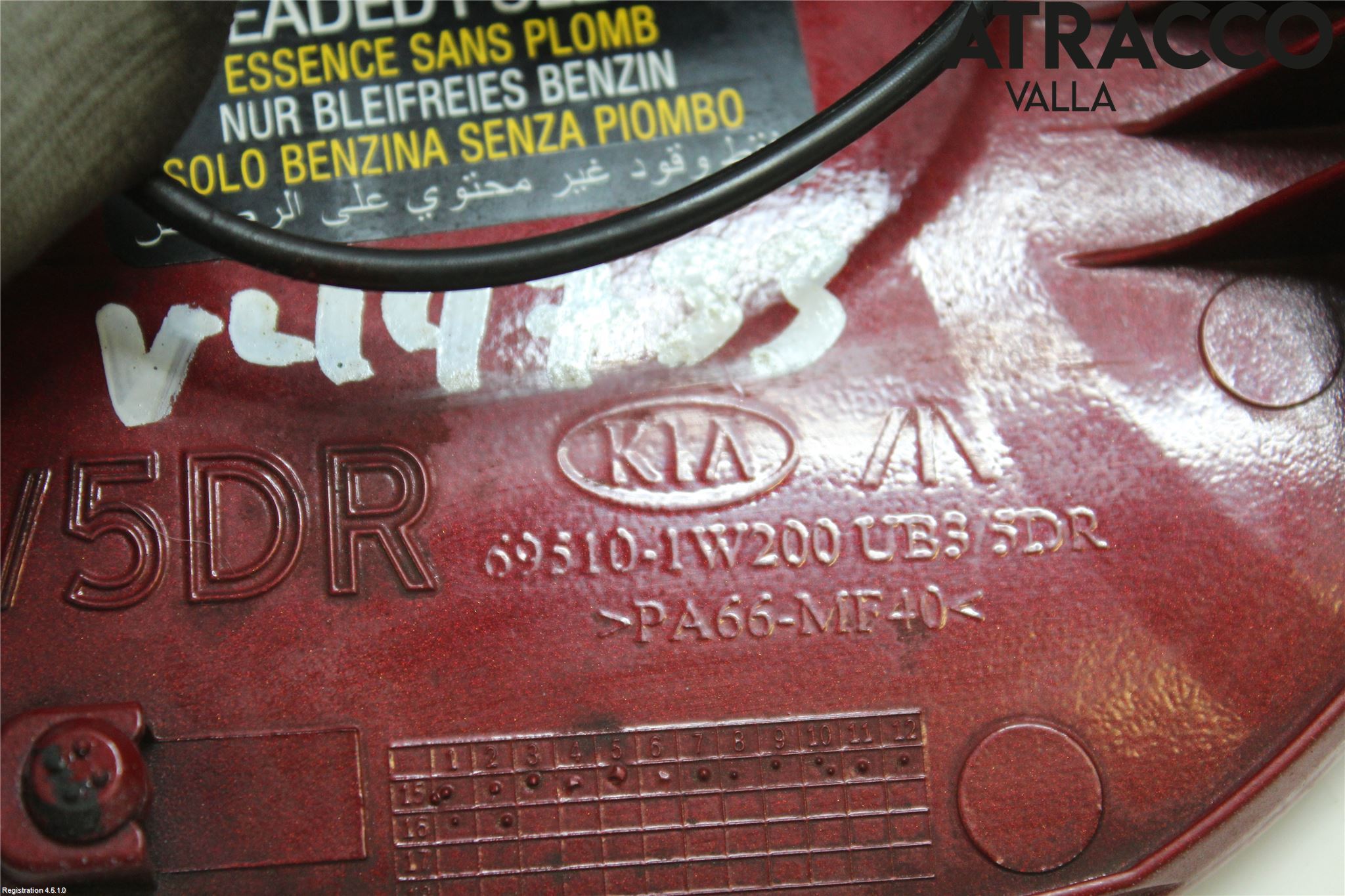 Kia RIO 12-16 Drivstoff Tankluke