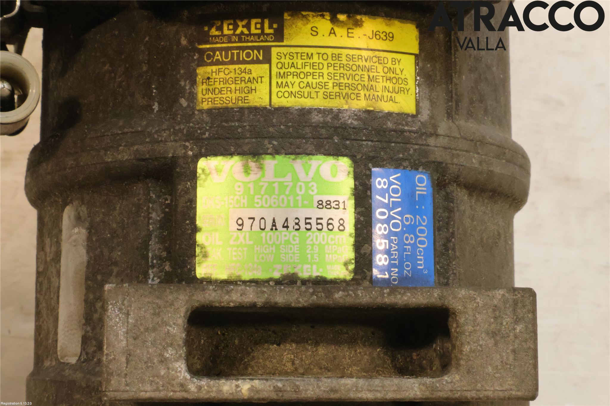 Volvo S70/V70/XC  97-00 Varme Ac Kompressor