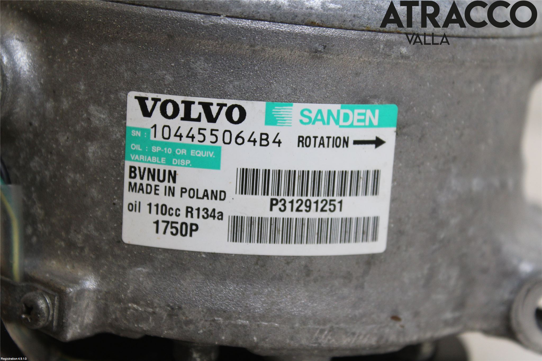 Volvo V40 12-19 Varme Ac Kompressor