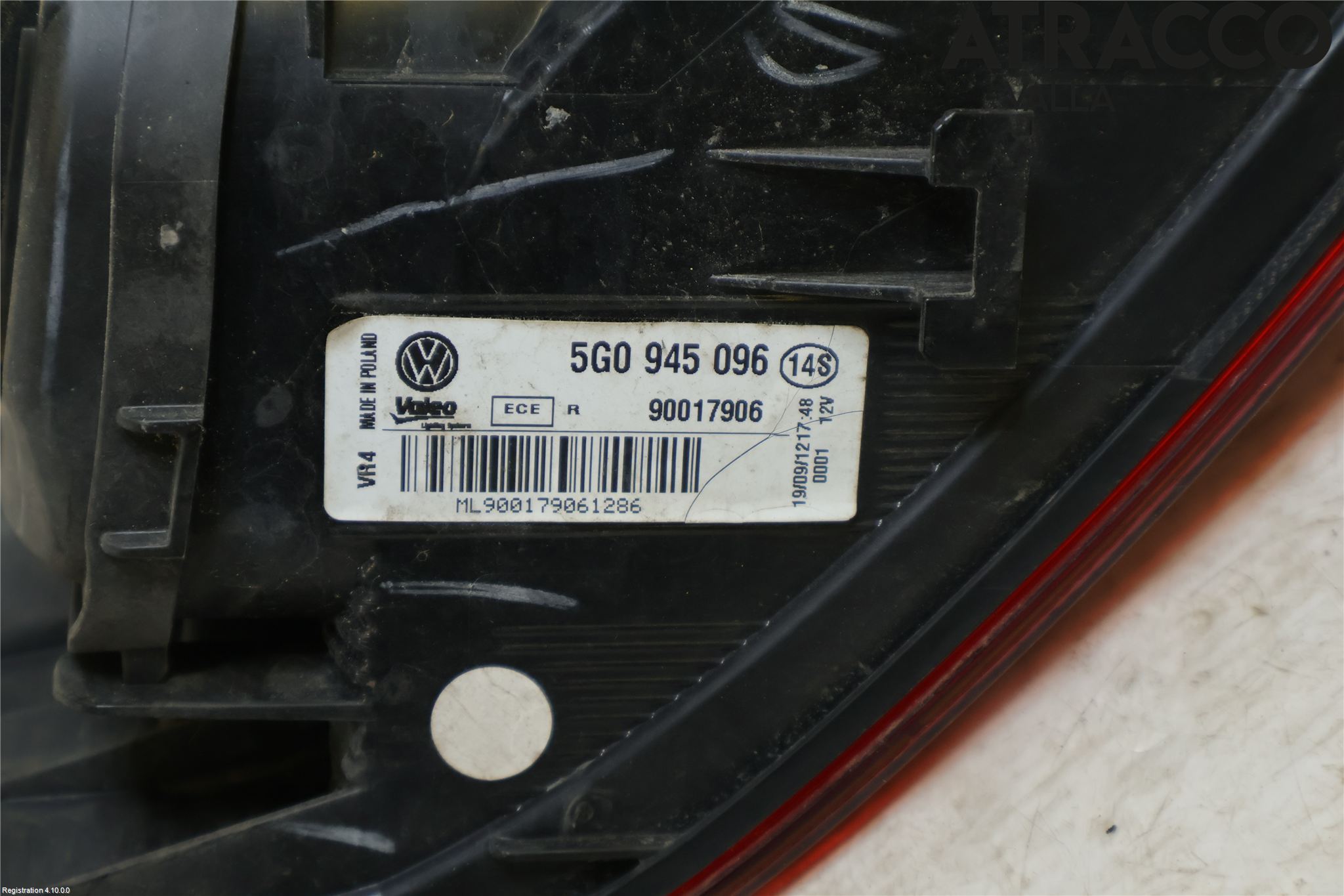 Volkswagen VW GOLF / E-GOLF VII 13-20 Baklykt Høyre