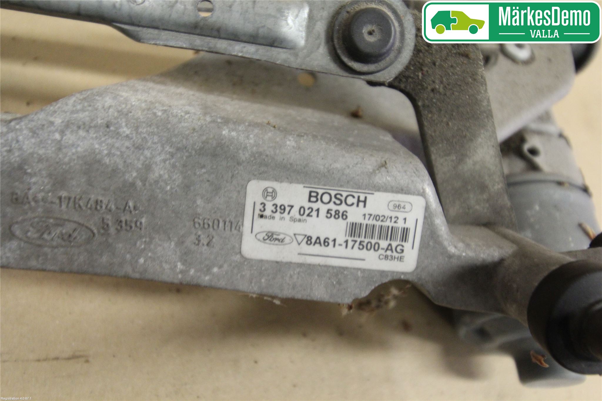 Ford FIESTA 09-12 Viskeroverføring Frontrute
