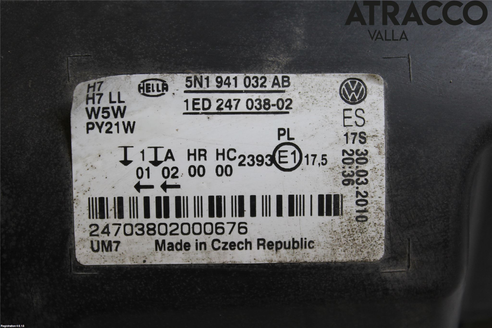 Volkswagen VW TIGUAN 07-16 Frontlykt Høyre