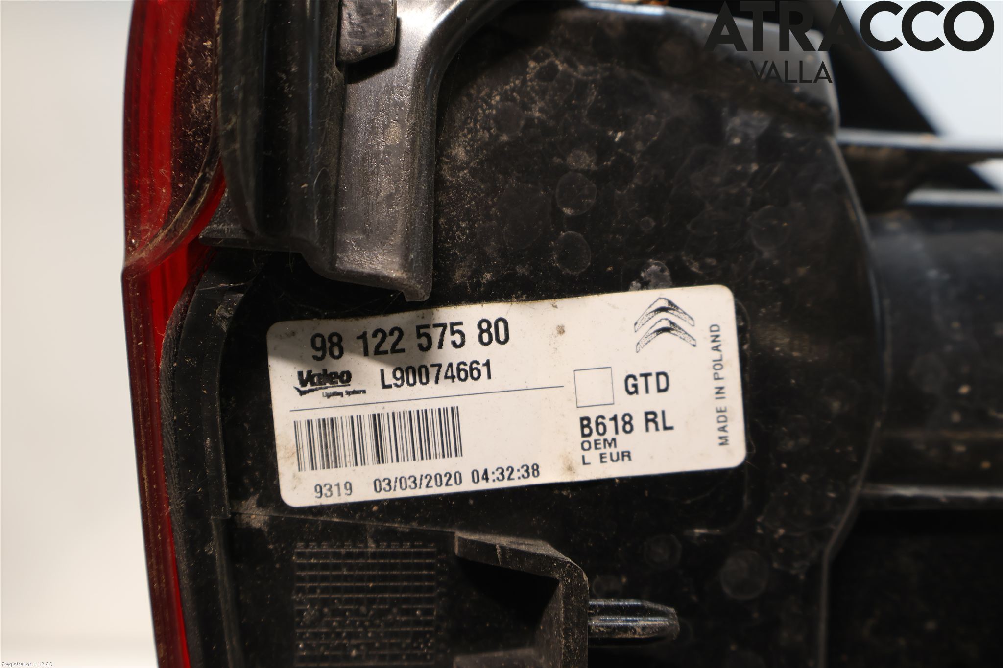 Citroen COTROEN C3 17-24 Baklykt Venstre