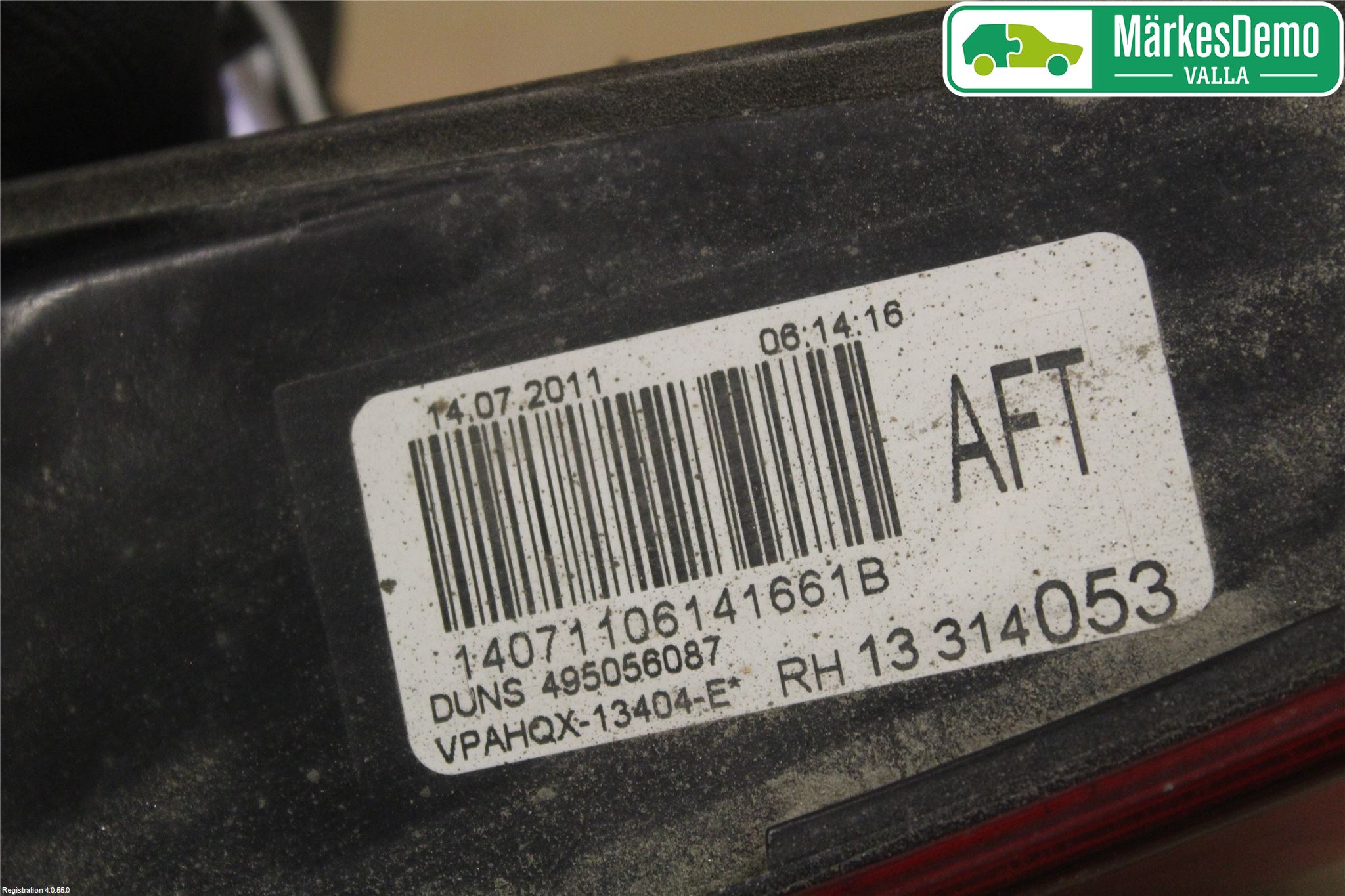 Opel ASTRA J 10-15 Baklykt Høyre  På Luke(Indre)