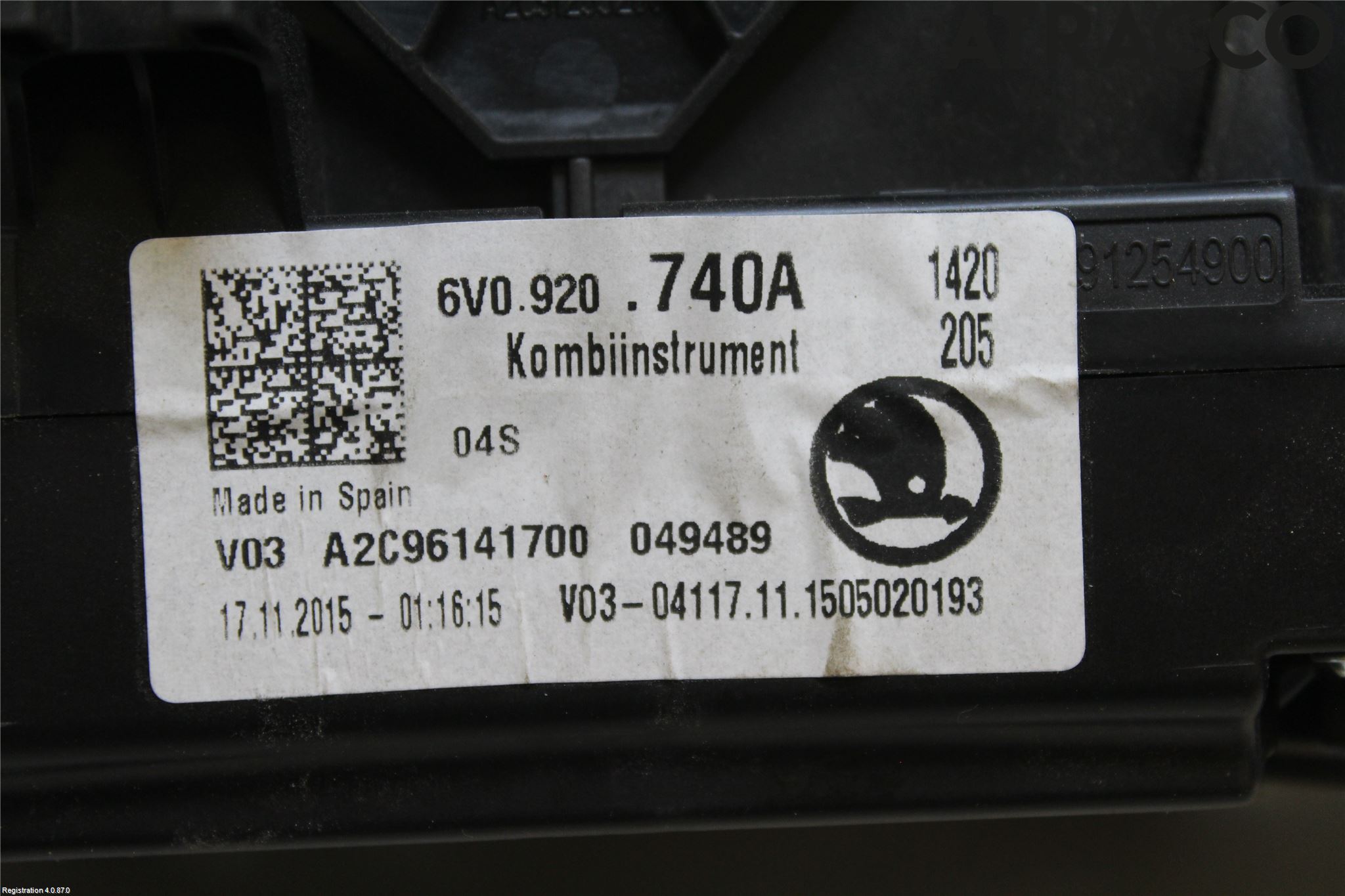 Skoda FABIA 15-21 Instr Kombinert