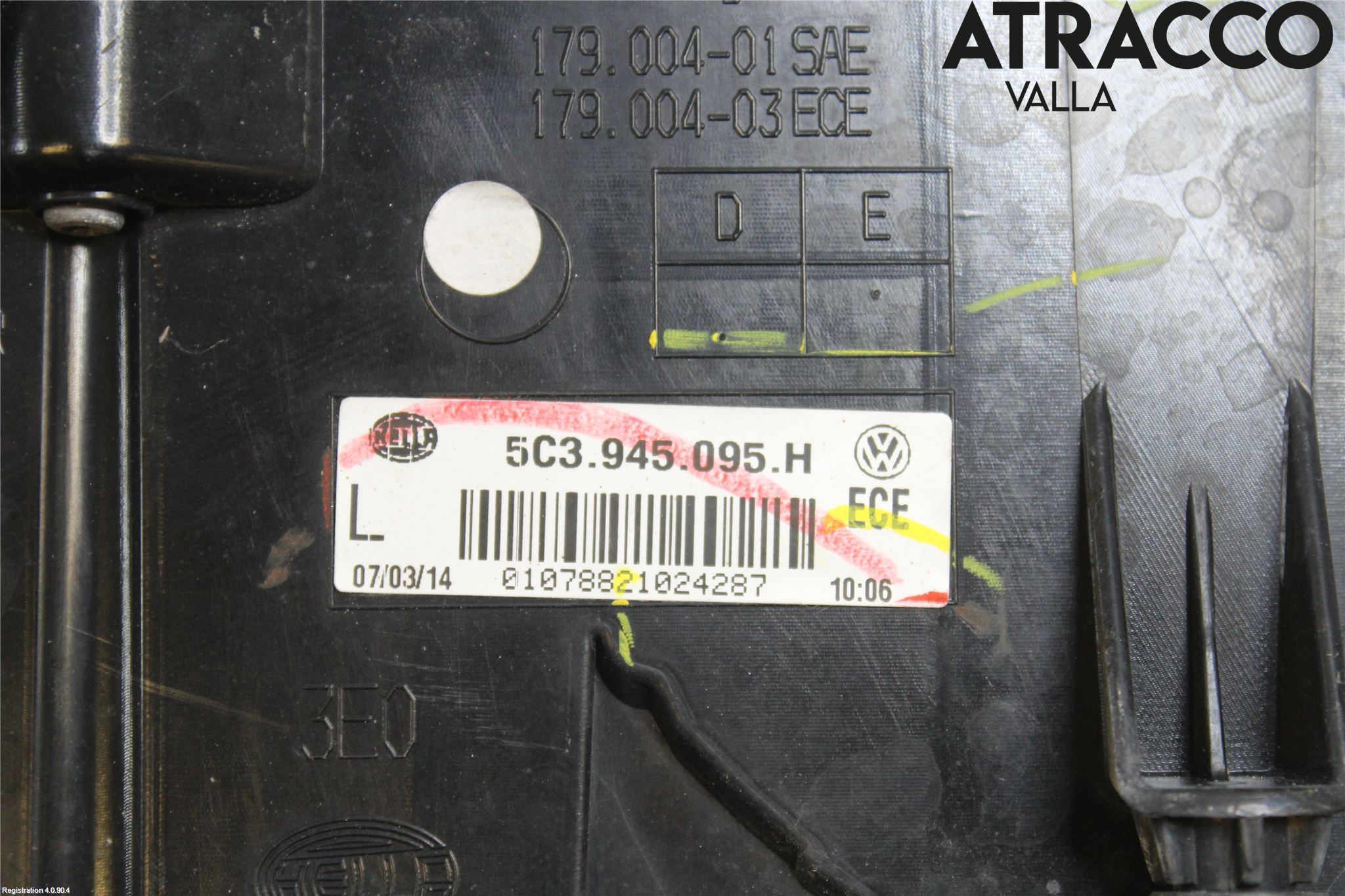 Volkswagen VW BEETLE 12- Baklykt Venstre