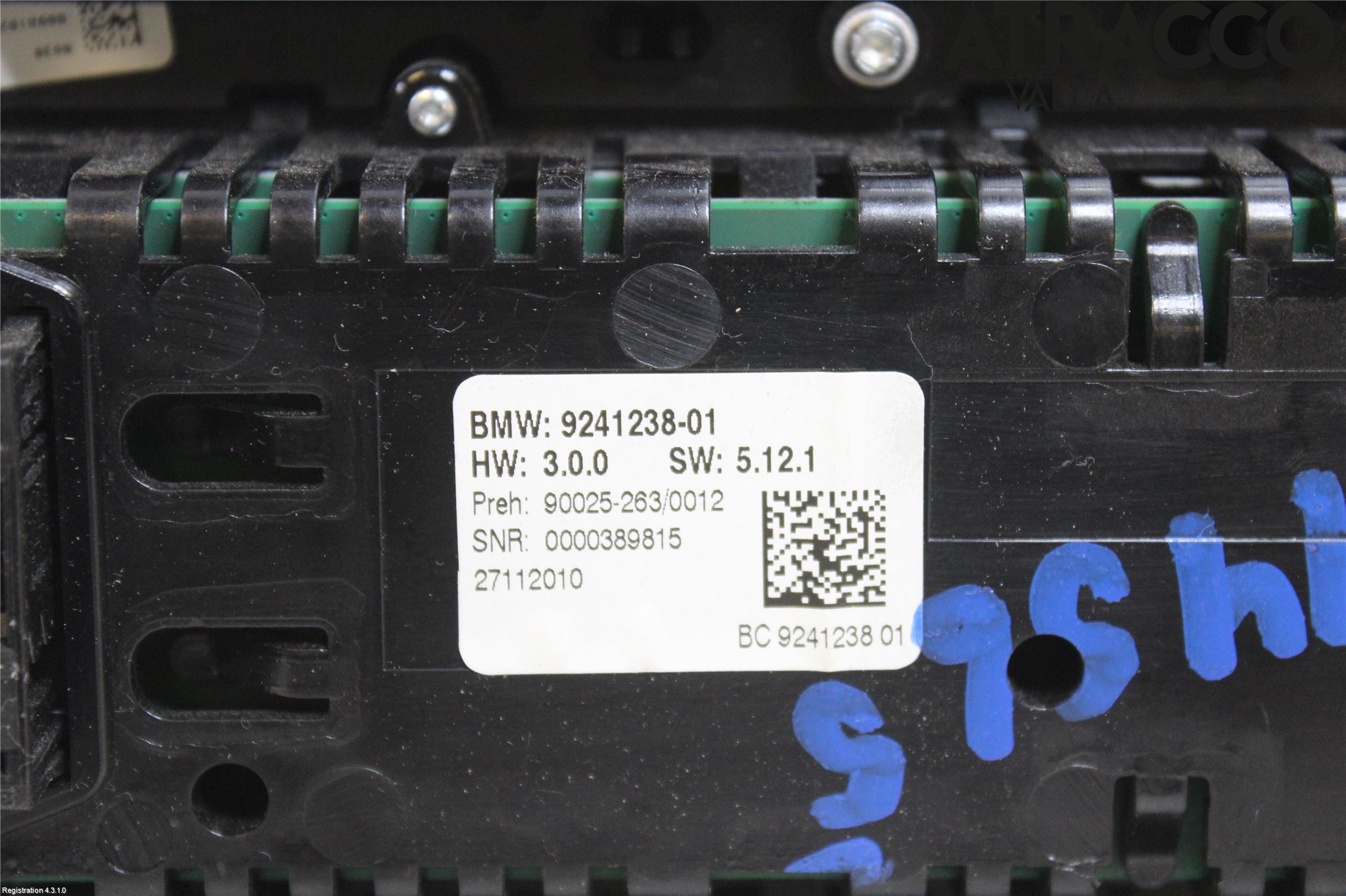 BMW 5 F10/F11/F18 09-17 Varme Ac Betjening-Display