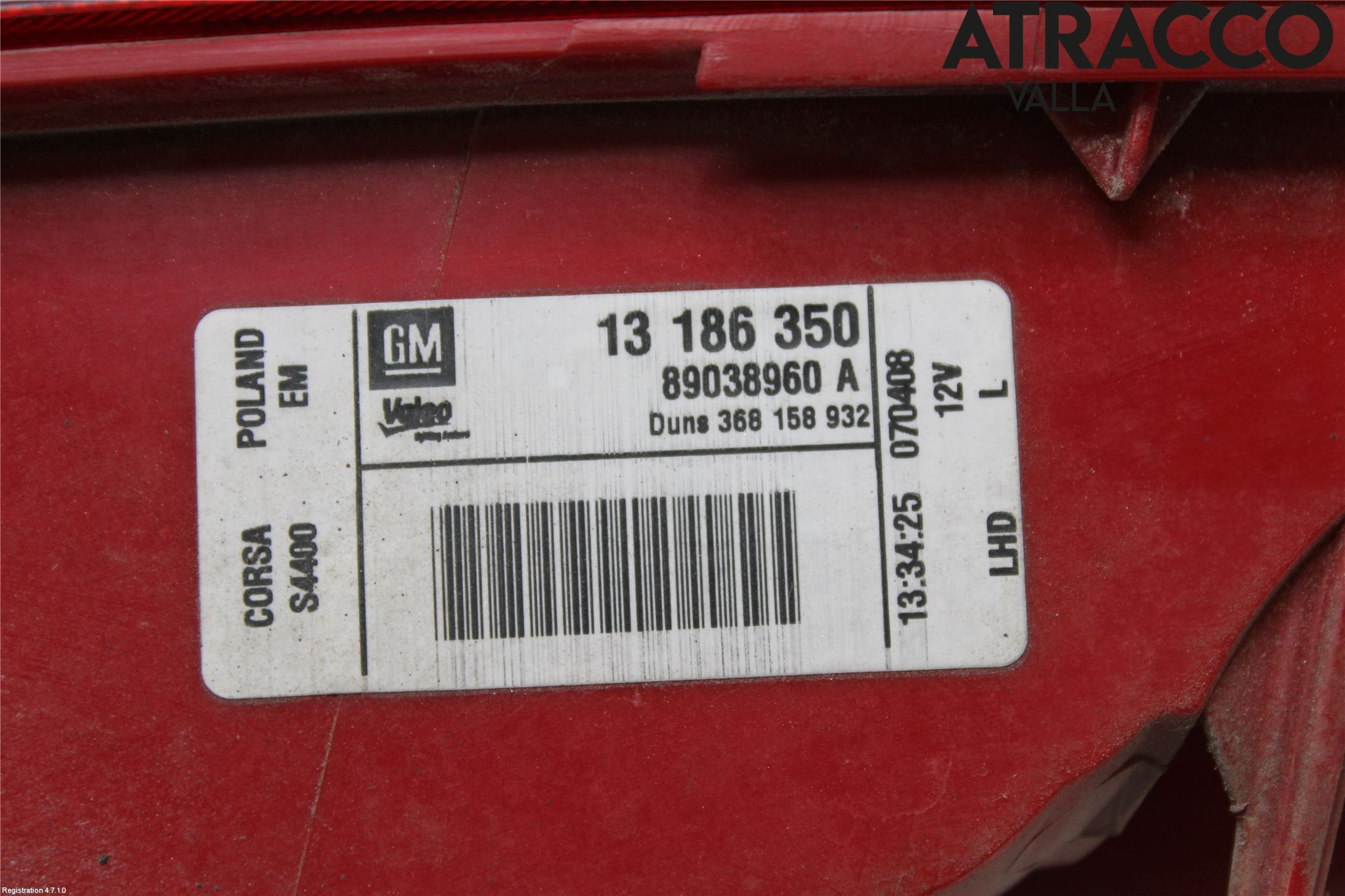 Opel CORSA D 07-14 Baklykt Venstre
