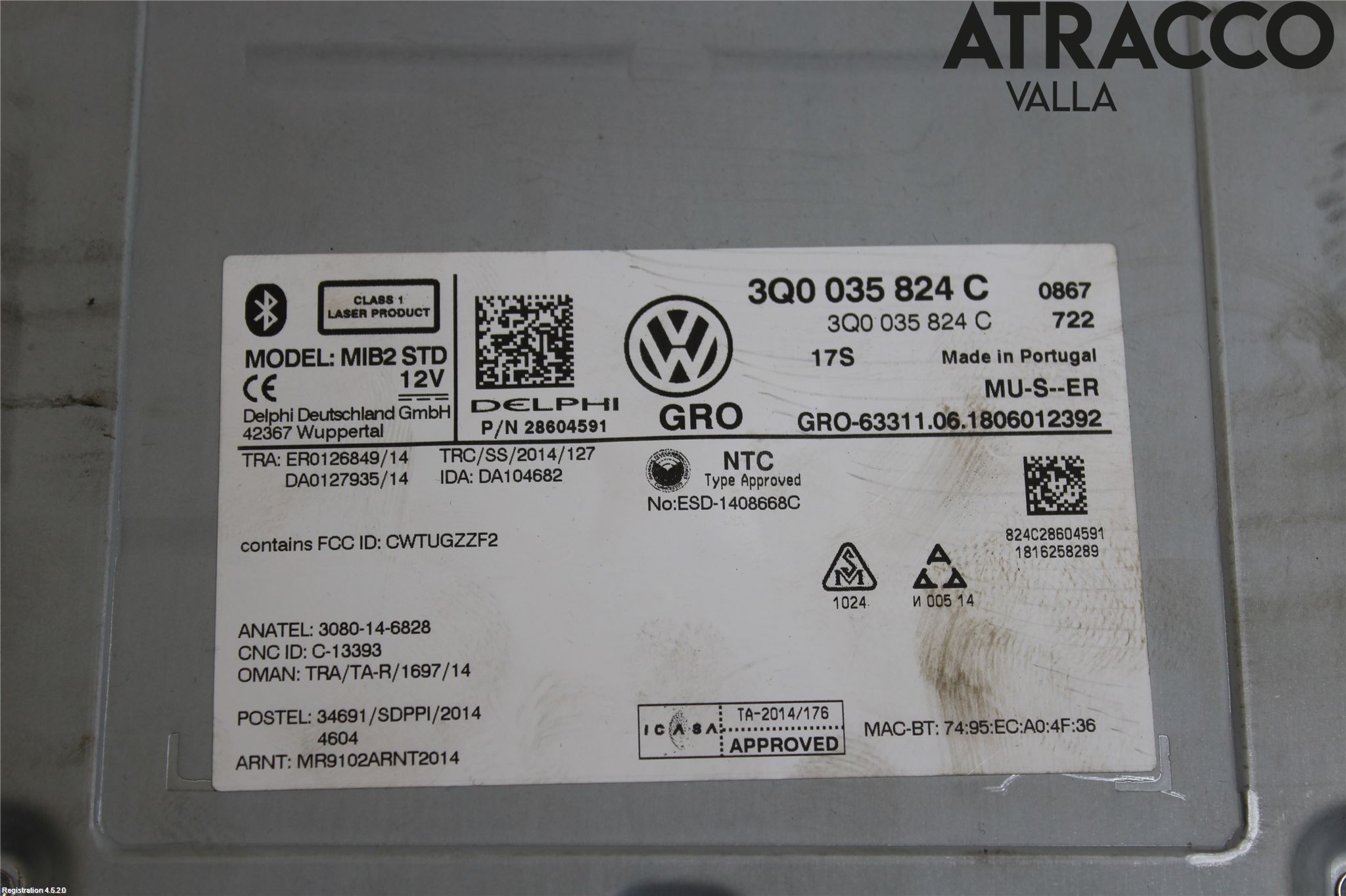 Volkswagen VW TIGUAN 16-24 Stereo Radio Med Cd
