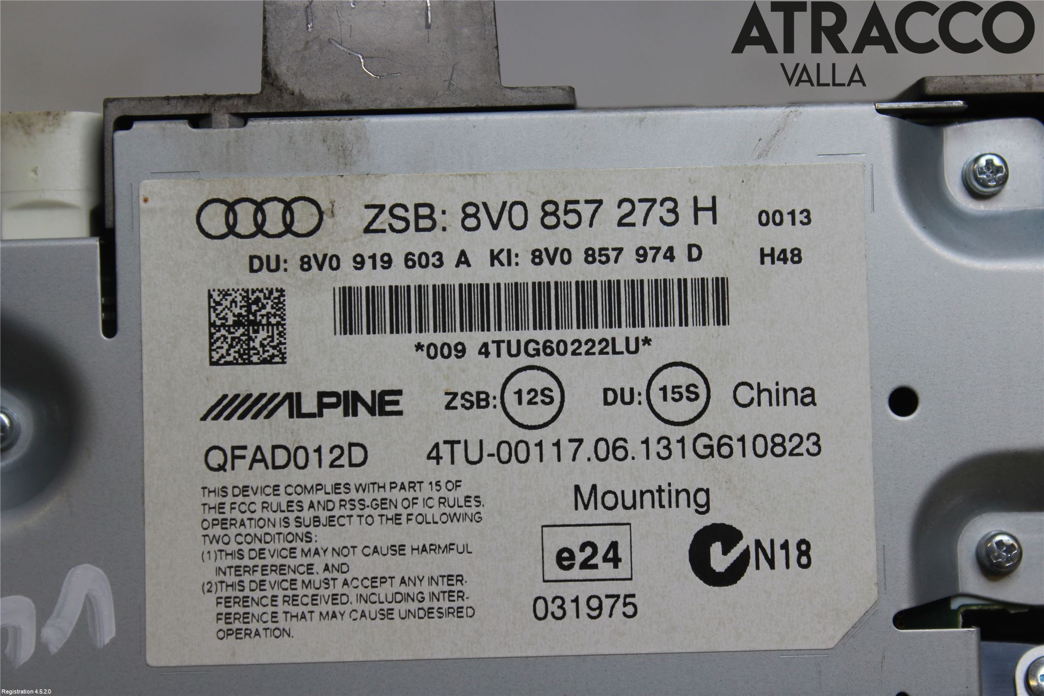 Audi A3/S3 05-13 Instr Skjerm Dvd-Gps-Ac-Tlf