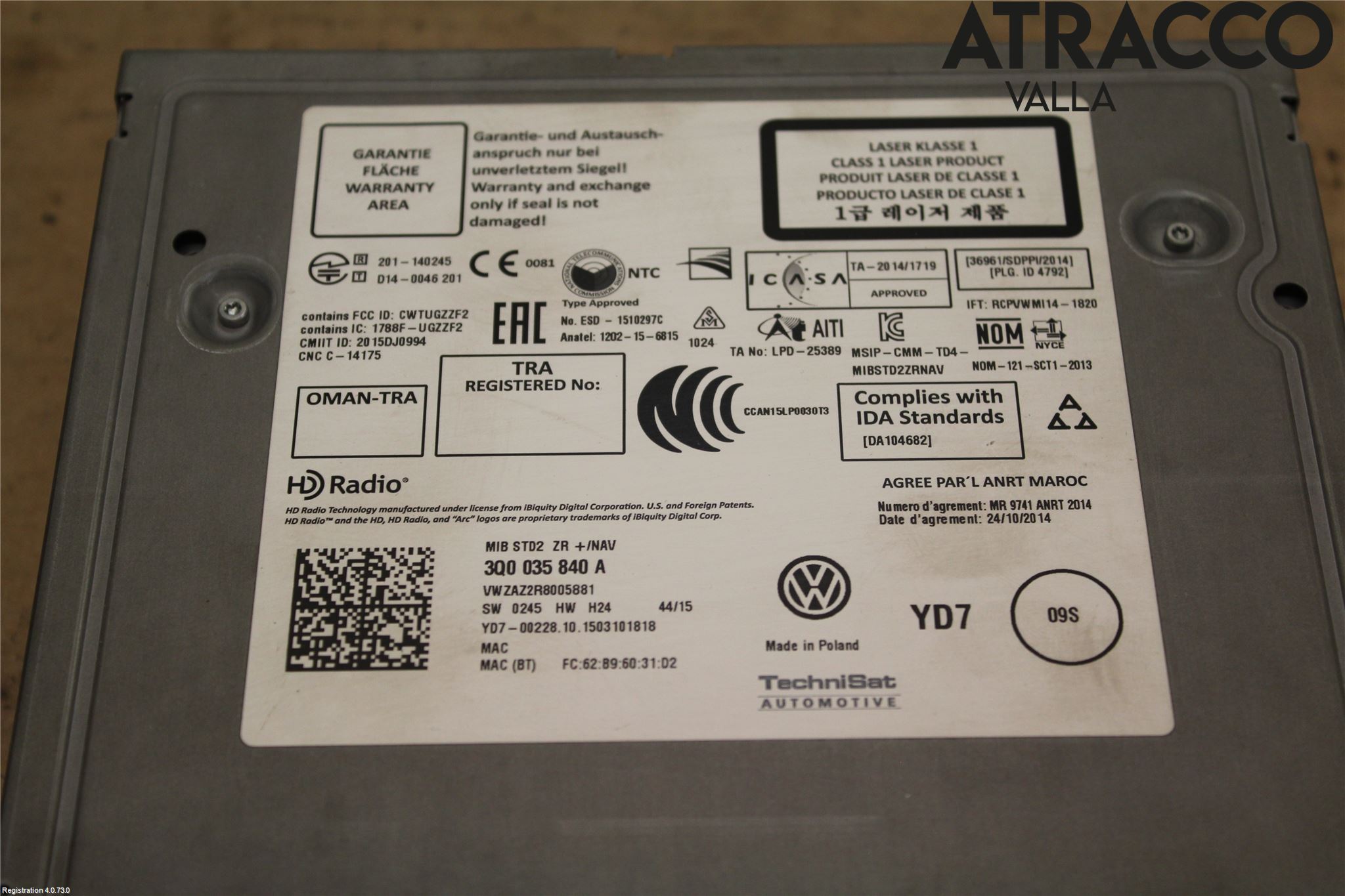 Volkswagen VW GOLF / E-GOLF VII 13-20 Stereo Radio