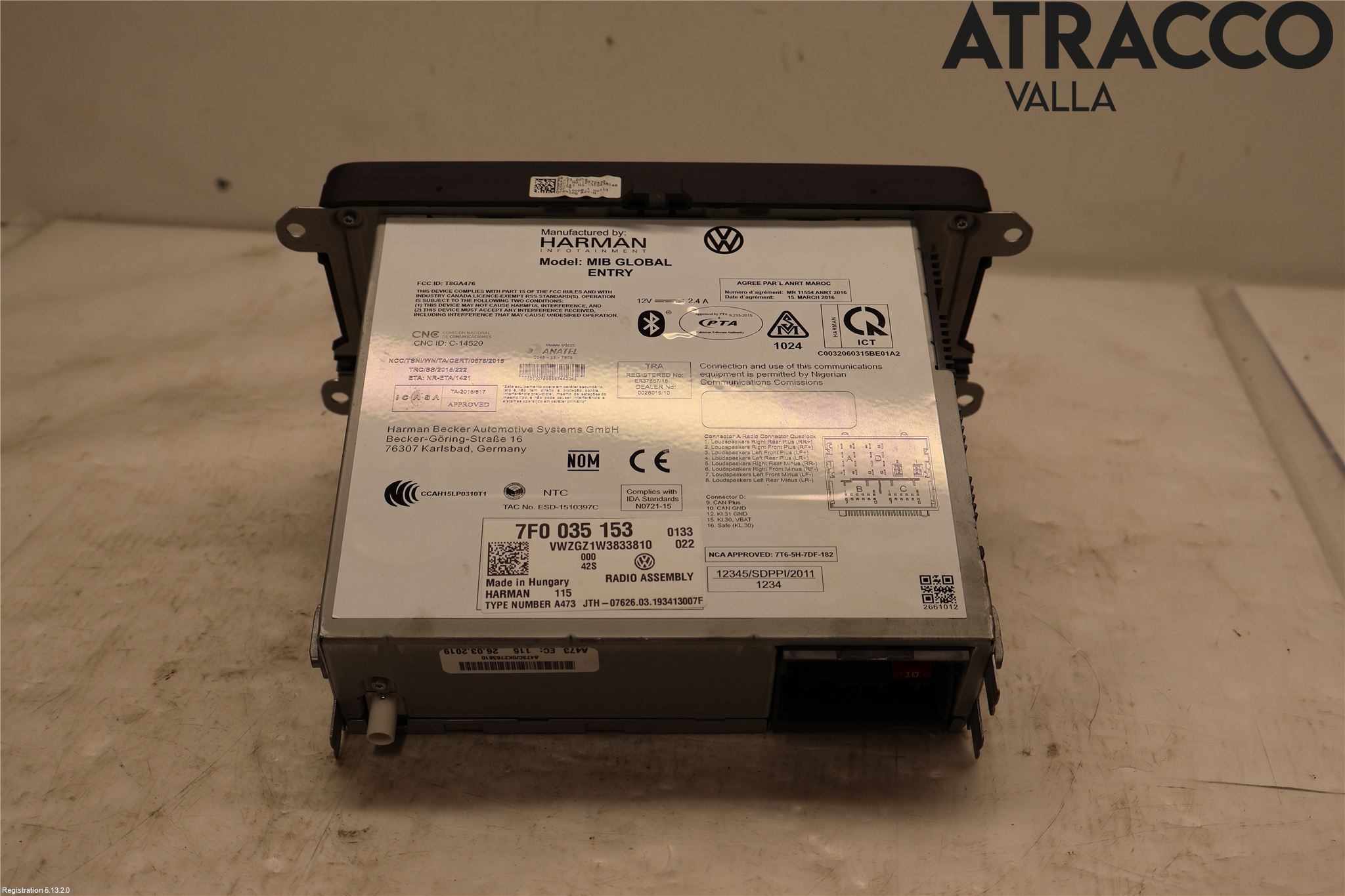 Volkswagen VW TRANSP/CARAVELLE (T6) 16-22 Stereo Radio Med Cd